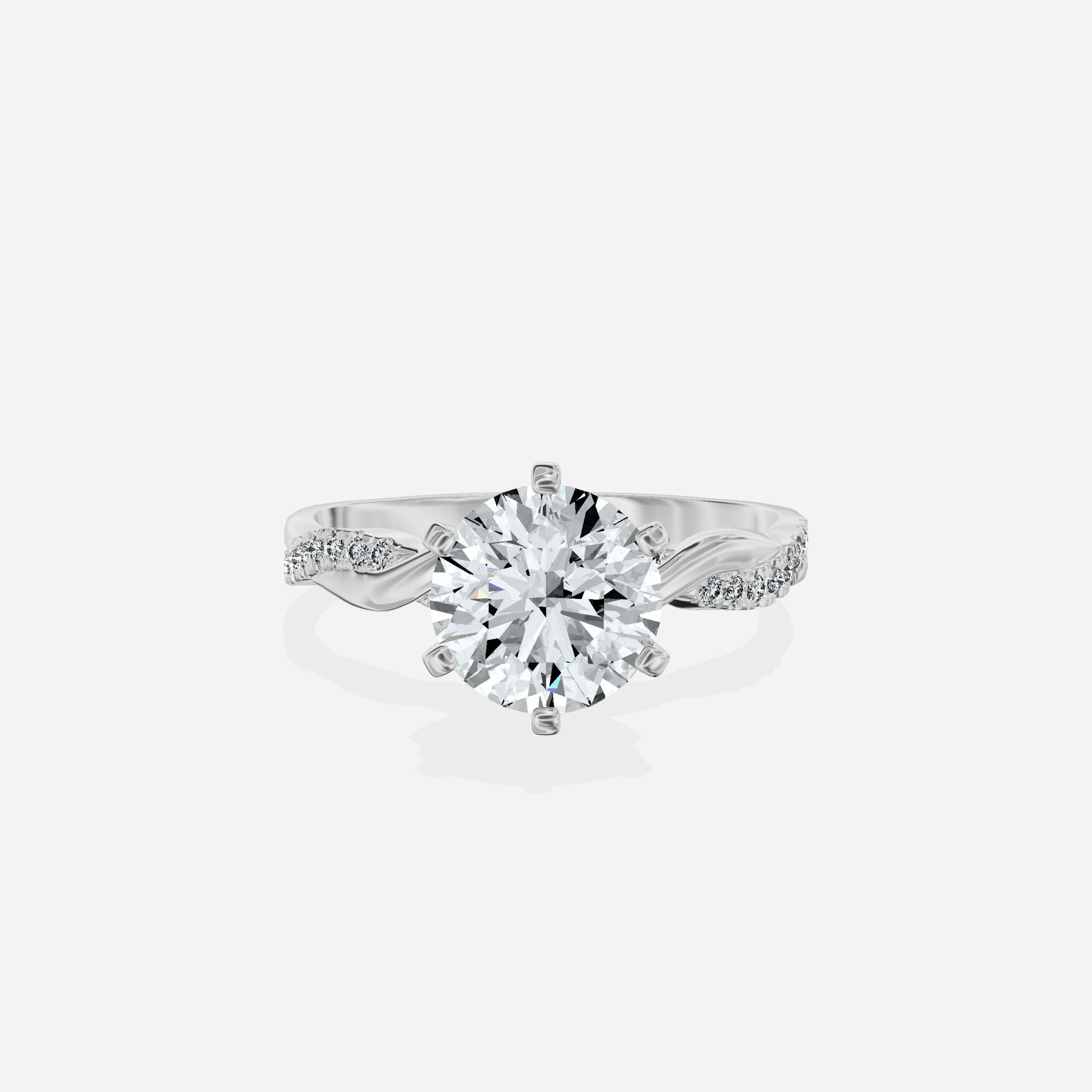 Intertwined Solitaire Engagement Ring