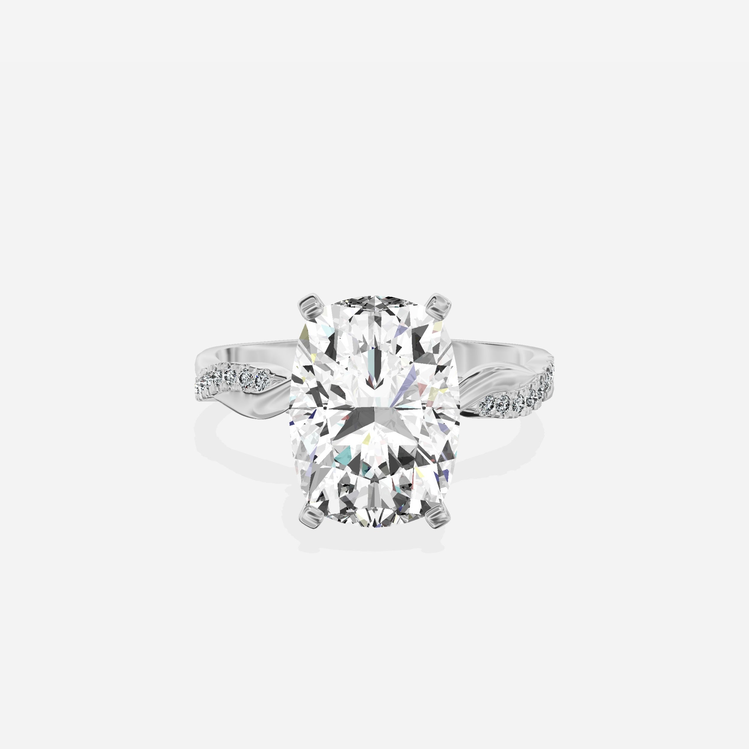 Intertwined Solitaire Engagement Ring