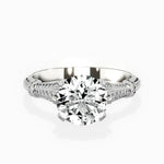 Six Prong Vintage Style 1.53 ct Round Engagement Ring in White Gold - The Better Diamonds