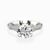 Six Prong Vintage Style 1.53 ct Round Engagement Ring in White Gold - The Better Diamonds
