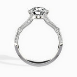 Six Prong Vintage Style 1.53 ct Round Engagement Ring in White Gold - The Better Diamonds