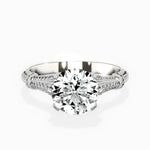 Six Prong Vintage Style 1.53 ct Round Lab Grown Diamond Engagement Ring in 14K White Gold - The Better Diamonds