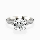 Six Prong Vintage Style 1.53 ct Round Lab Grown Diamond Engagement Ring in 14K White Gold - The Better Diamonds