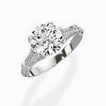 Six Prong Vintage Style 1.53 ct Round Lab Grown Diamond Engagement Ring in 14K White Gold - The Better Diamonds