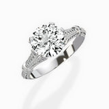 Six Prong Vintage Style 1.53 ct Round Lab Grown Diamond Engagement Ring in 14K White Gold - The Better Diamonds