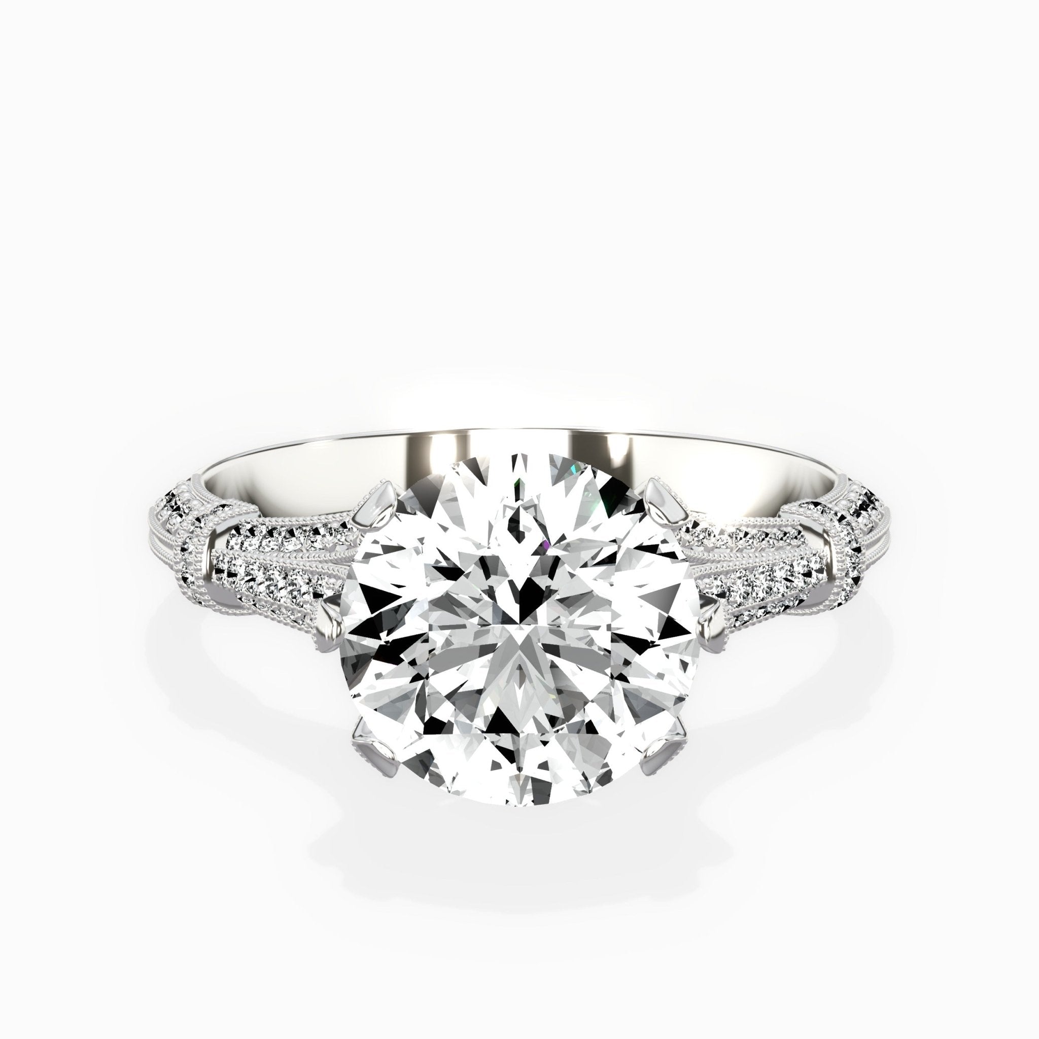 Six Prong Vintage Style Engagement Ring - The Better Diamonds