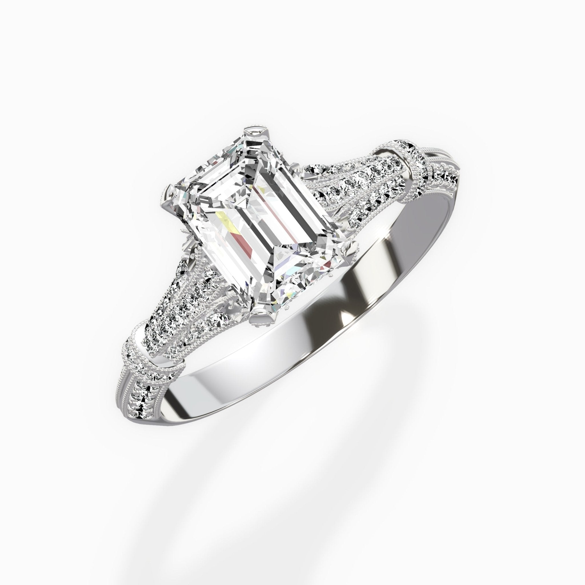 Six Prong Vintage Style Engagement Ring - The Better Diamonds