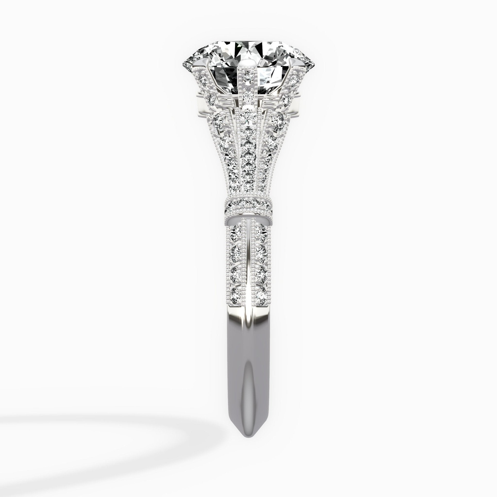 Six Prong Vintage Style Engagement Ring - The Better Diamonds
