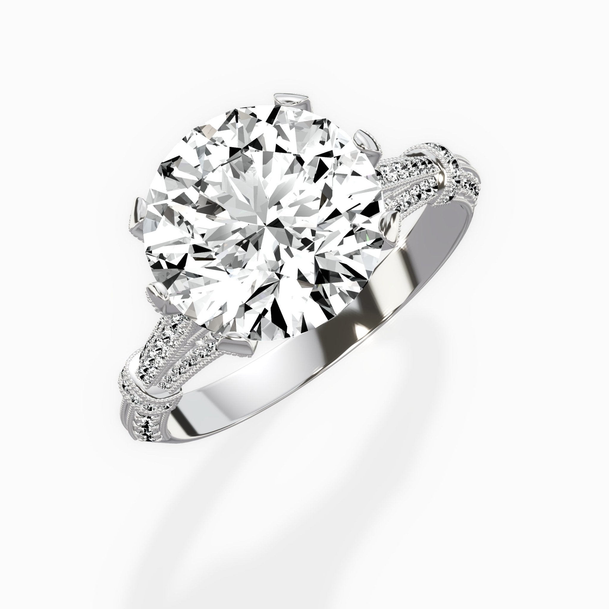 Six Prong Vintage Style Engagement Ring - The Better Diamonds