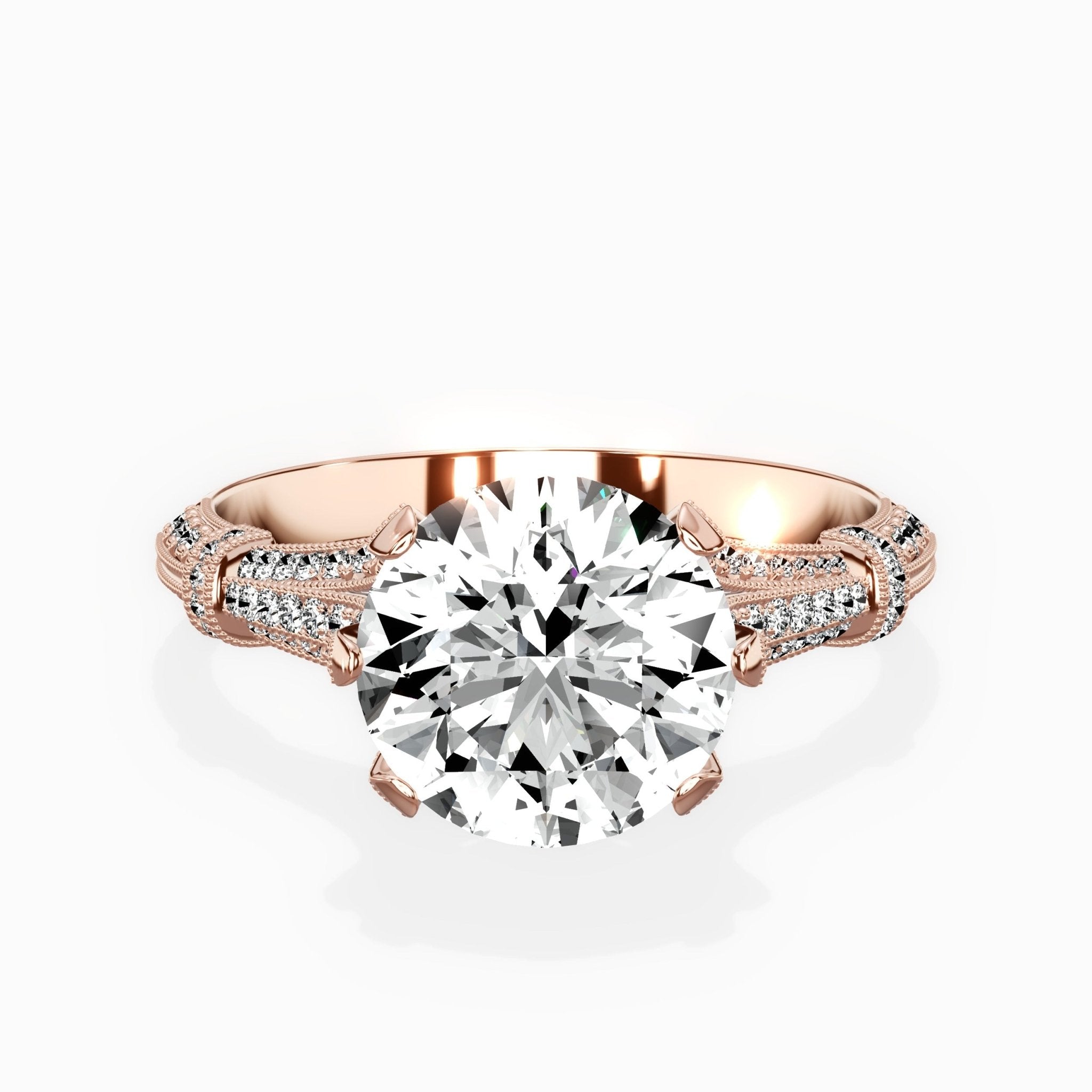 Six Prong Vintage Style Engagement Ring - The Better Diamonds