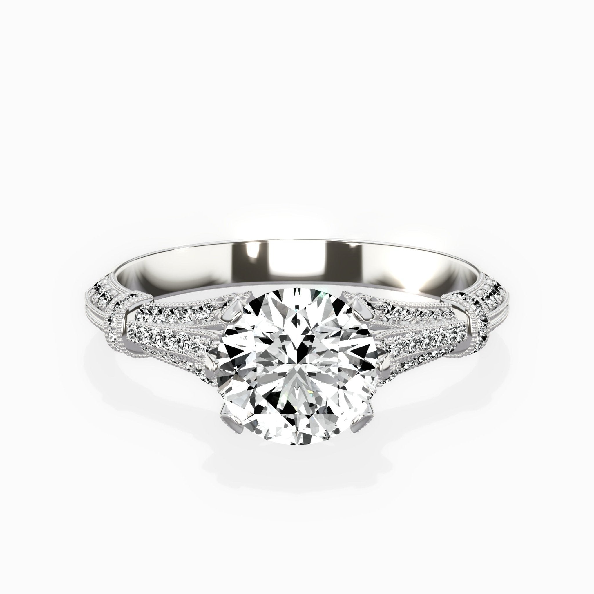 Six Prong Vintage Style Engagement Ring - The Better Diamonds