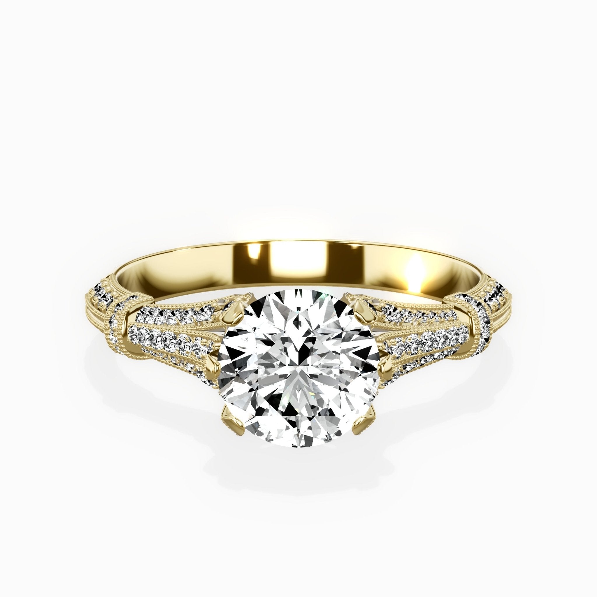 Six Prong Vintage Style Engagement Ring - The Better Diamonds