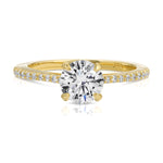 Roma solitaire Round Engagement Ring in Yellow Gold