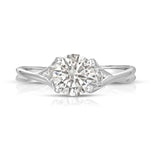 Twisted Solitaire Round Engagement Ring in White Gold