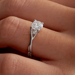 Twisted Solitaire Round Engagement Ring in White Gold