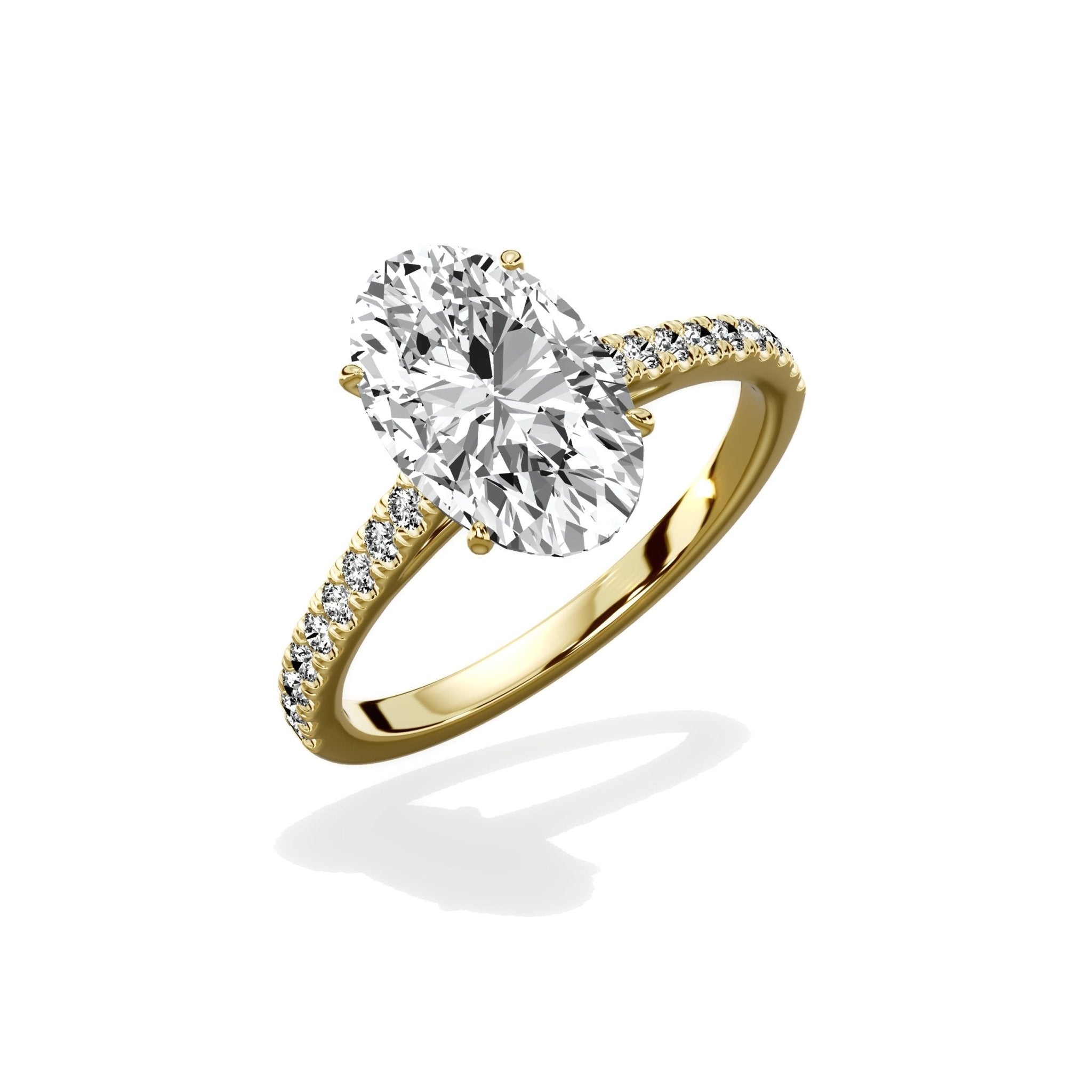 Sorte Solitaire 2.15 ct Oval Engagement Ring in Yellow Gold - The Better Diamonds