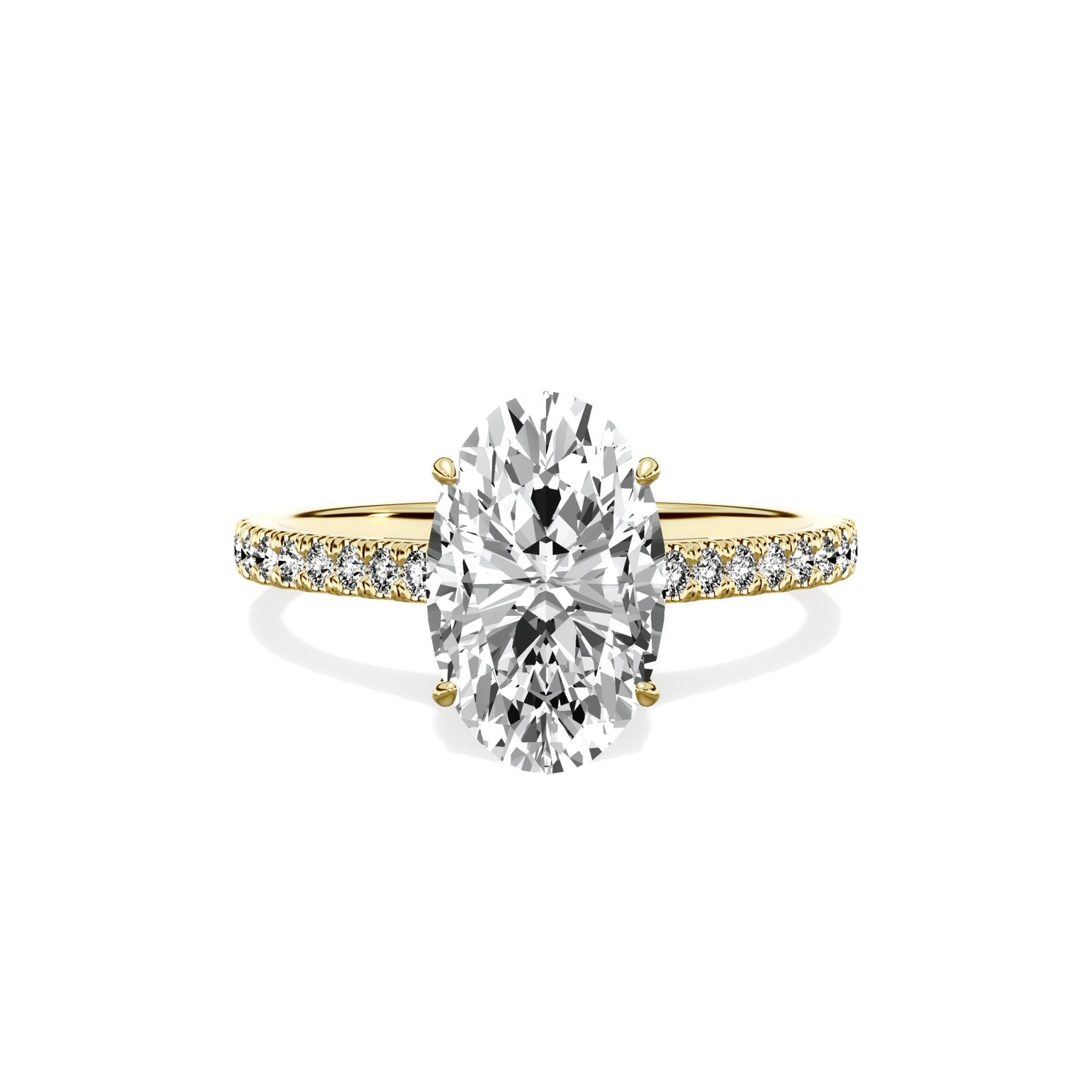 Sorte Solitaire 2.15 ct Oval Engagement Ring in Yellow Gold - The Better Diamonds