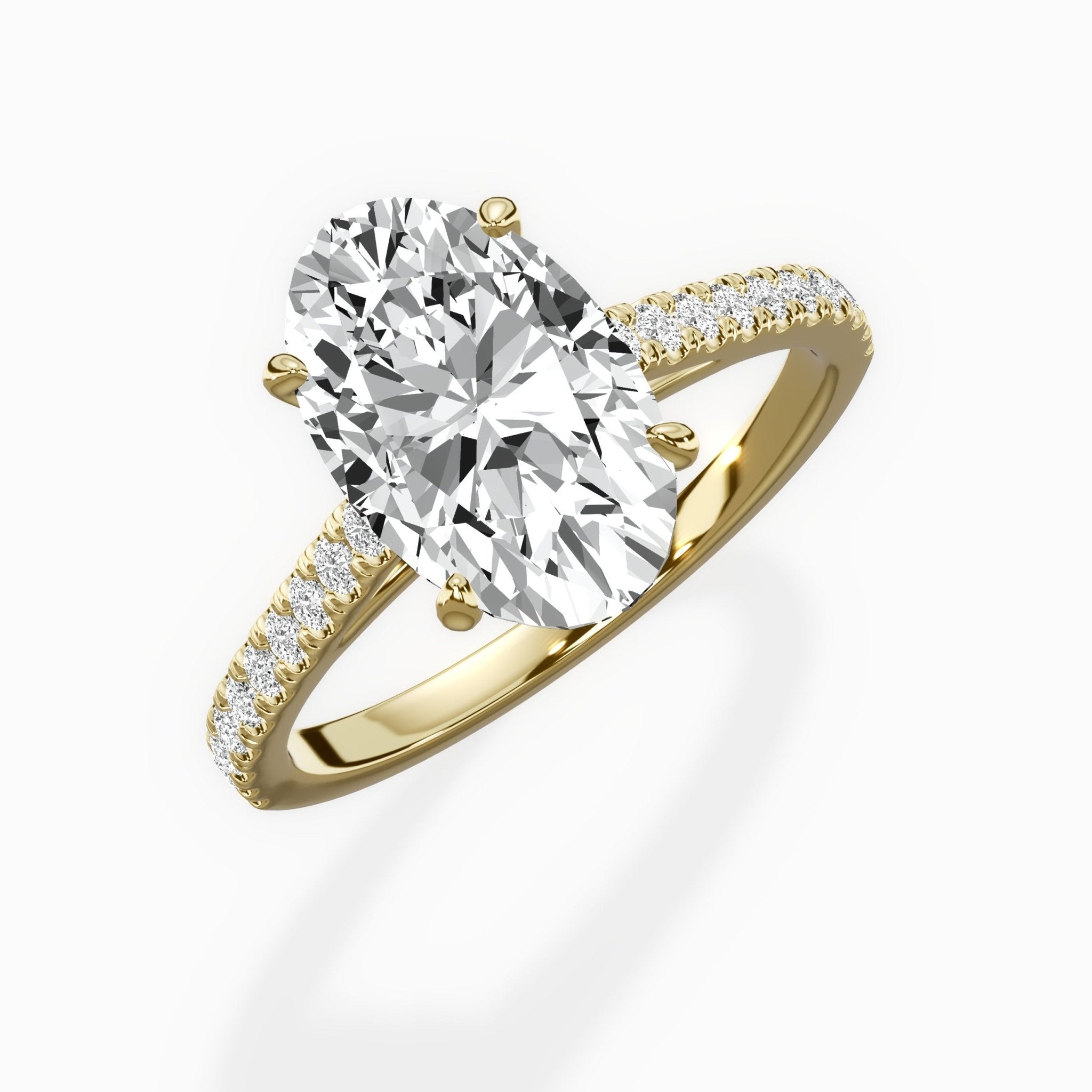 Sorte Solitaire 2.15 ct Oval Lab Grown Diamond Engagement Ring in 14K Yellow Gold - The Better Diamonds