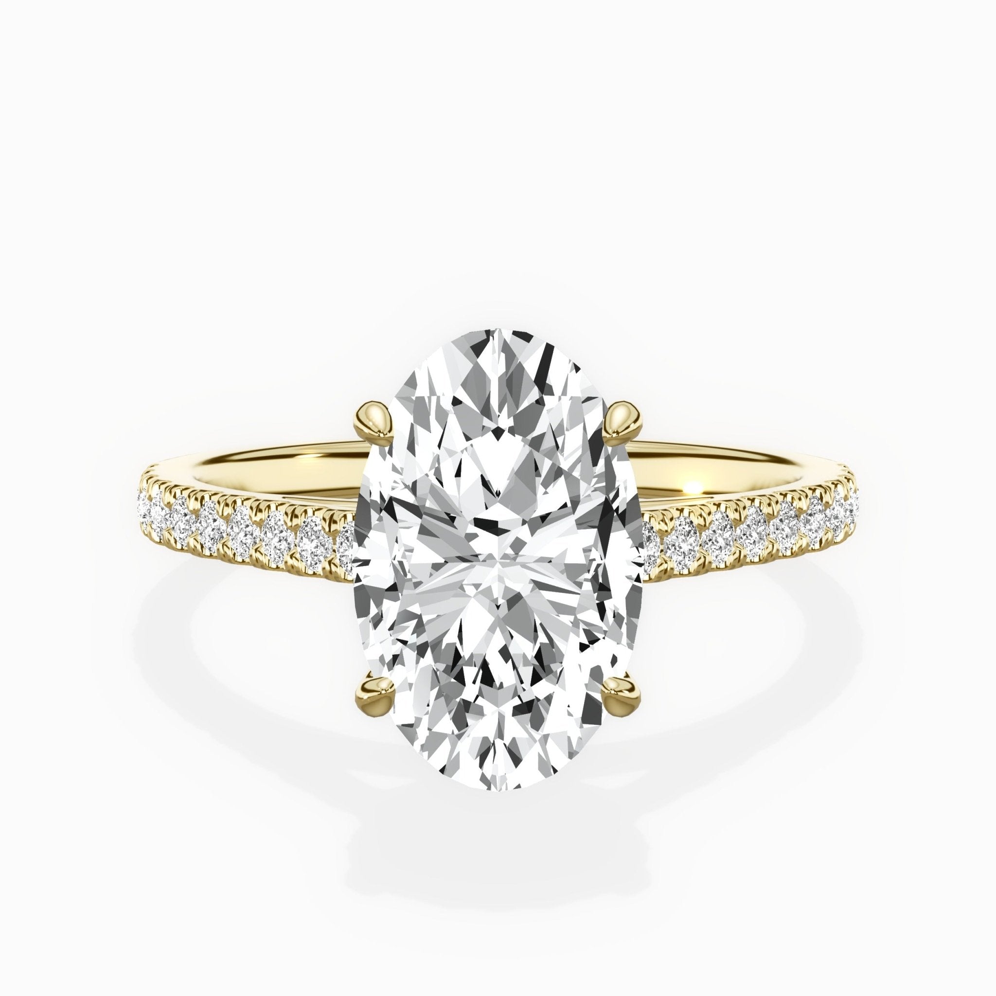Sorte Solitaire 2.15 ct Oval Lab Grown Diamond Engagement Ring in 14K Yellow Gold - The Better Diamonds