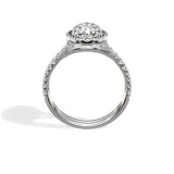 Split Shank Hidden Halo 1.53 ct Oval Engagement Ring in White Gold - The Better Diamonds