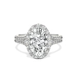 Split Shank Hidden Halo 1.53 ct Oval Engagement Ring in White Gold - The Better Diamonds