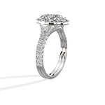 Split Shank Hidden Halo 1.53 ct Oval Engagement Ring in White Gold - The Better Diamonds