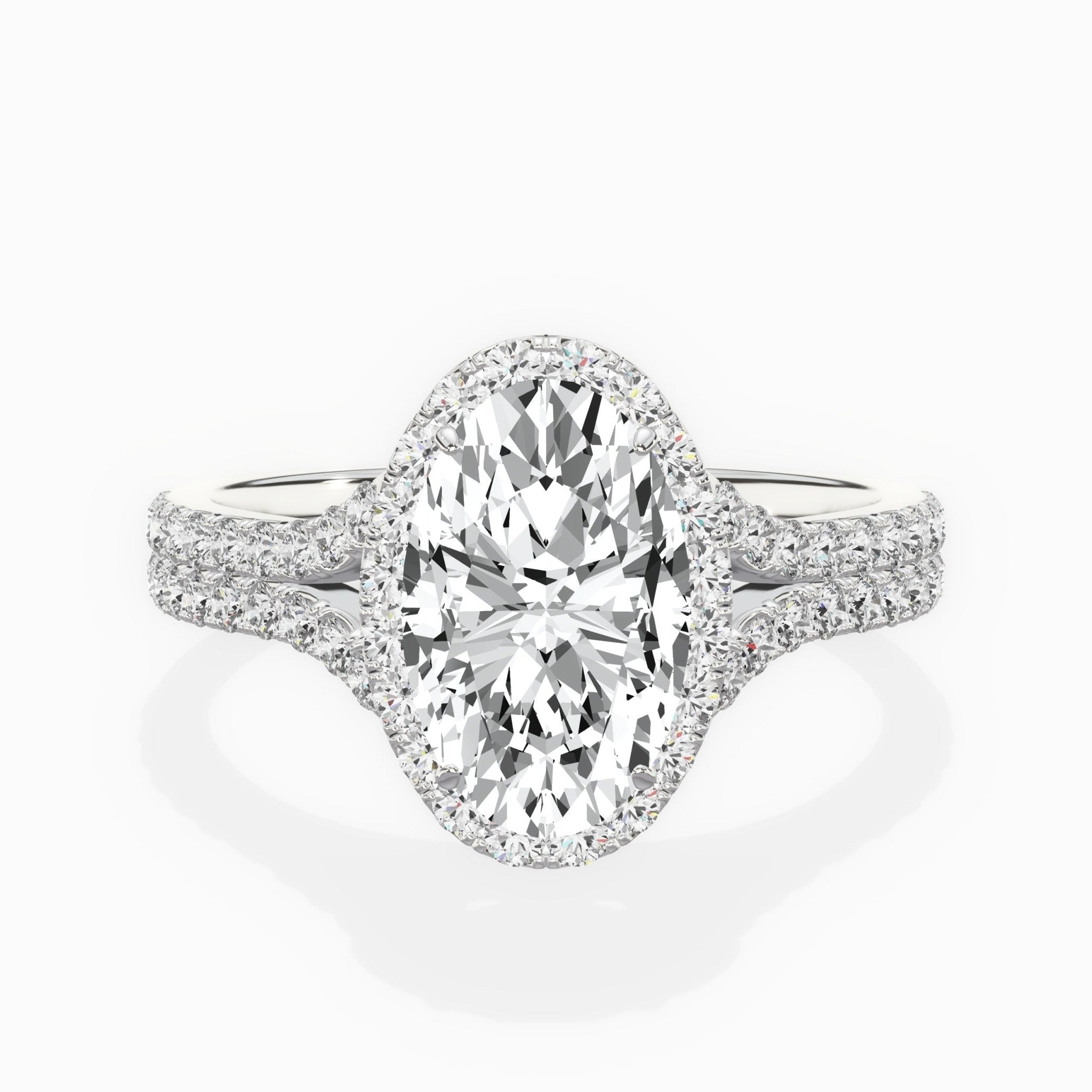 Split Shank Hidden Halo Engagement Ring - The Better Diamonds