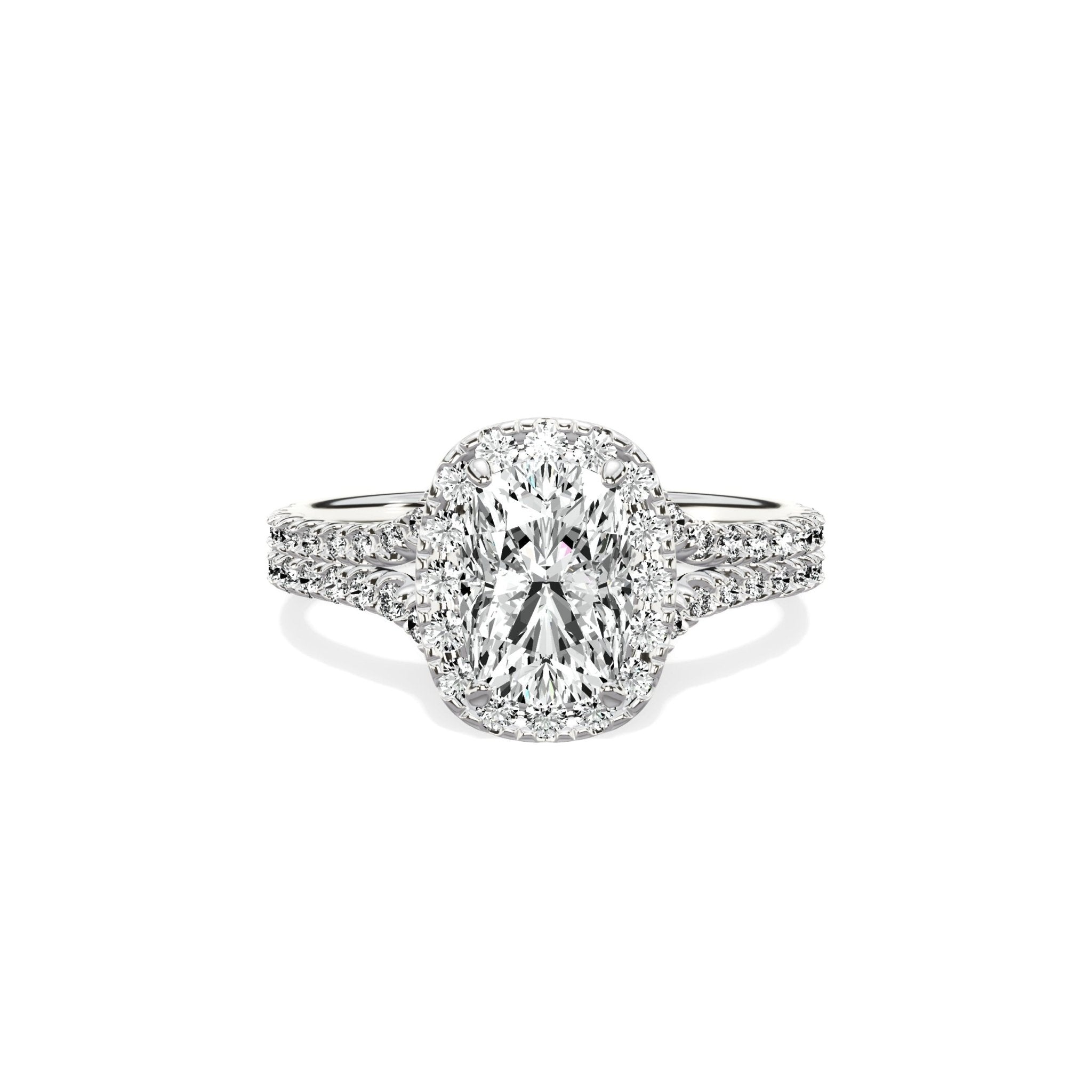 Split Shank Hidden Halo Engagement Ring - The Better Diamonds