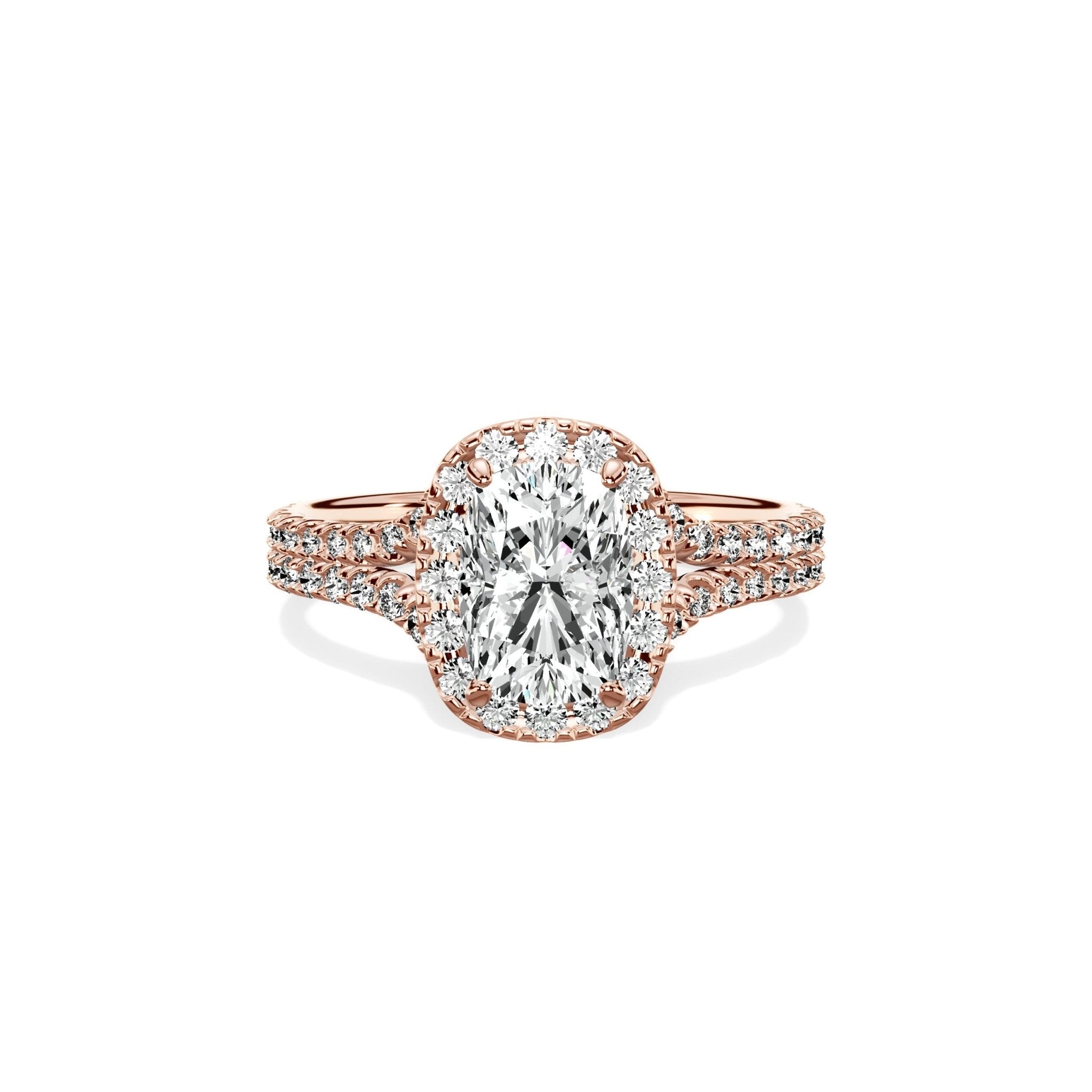 Split Shank Hidden Halo Engagement Ring - The Better Diamonds