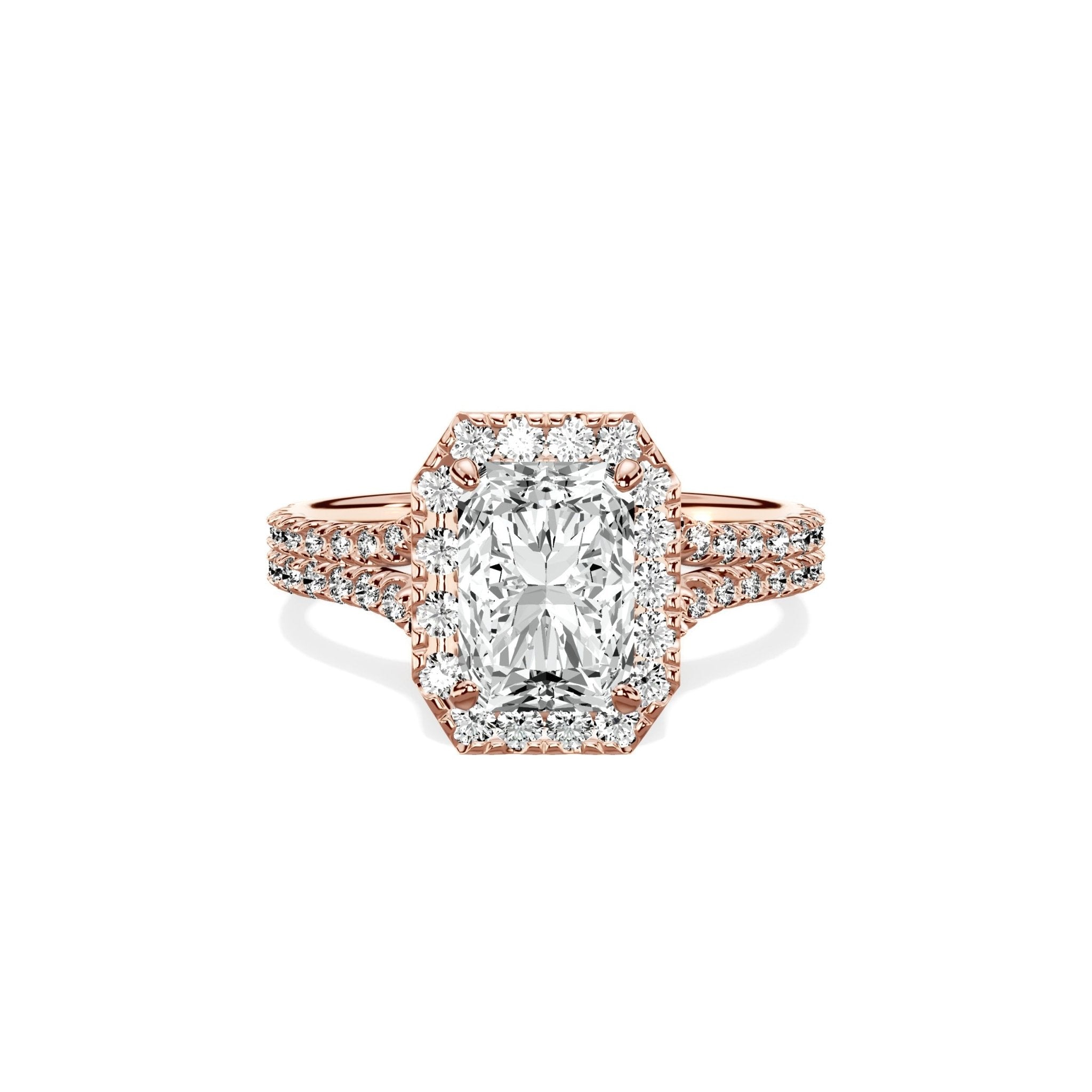 Split Shank Hidden Halo Engagement Ring - The Better Diamonds