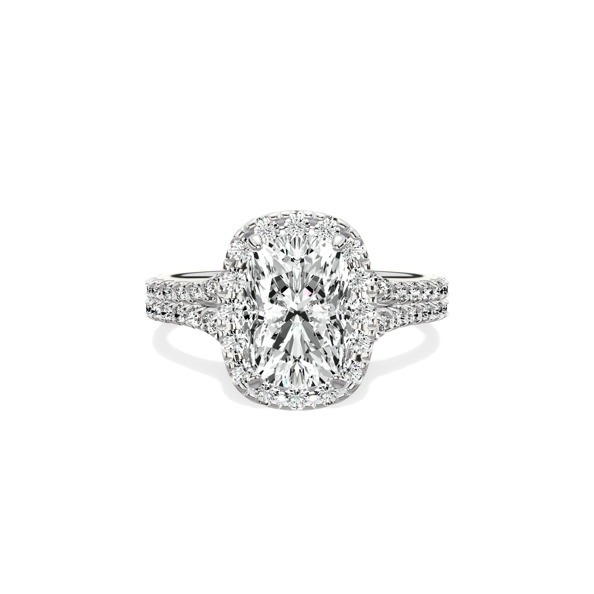 Split Shank Hidden Halo Engagement Ring - The Better Diamonds