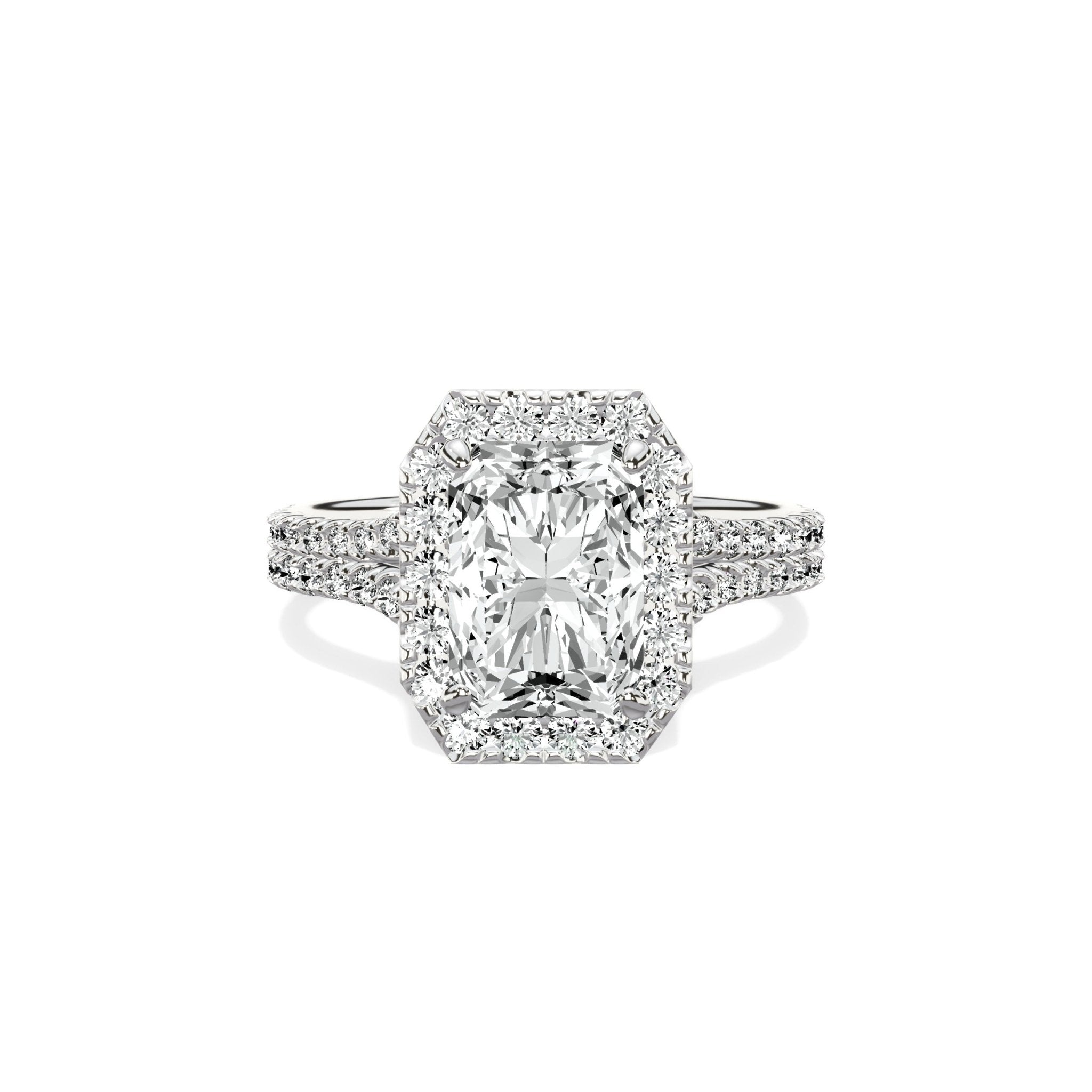 Split Shank Hidden Halo Engagement Ring - The Better Diamonds