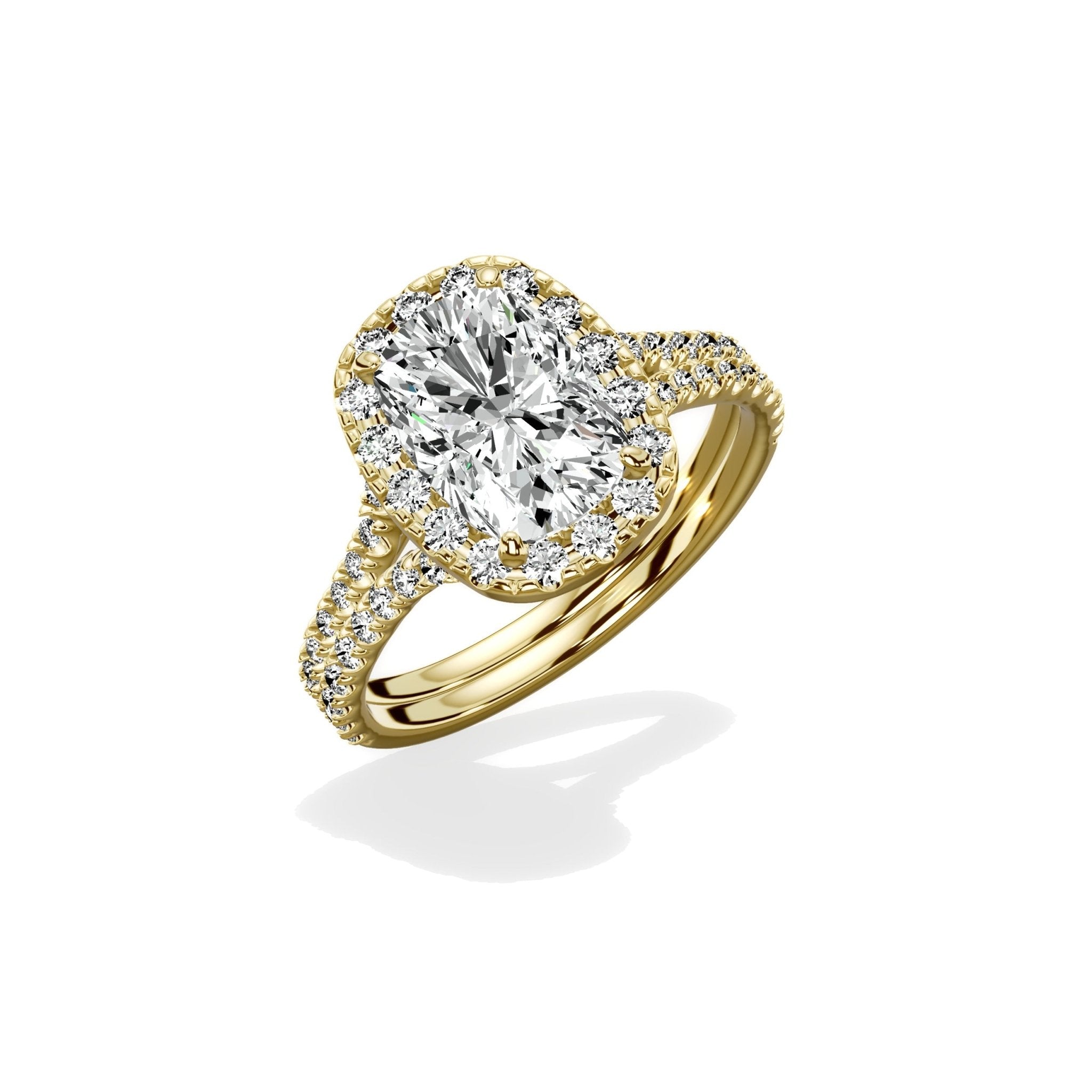 Split Shank Hidden Halo Engagement Ring - The Better Diamonds