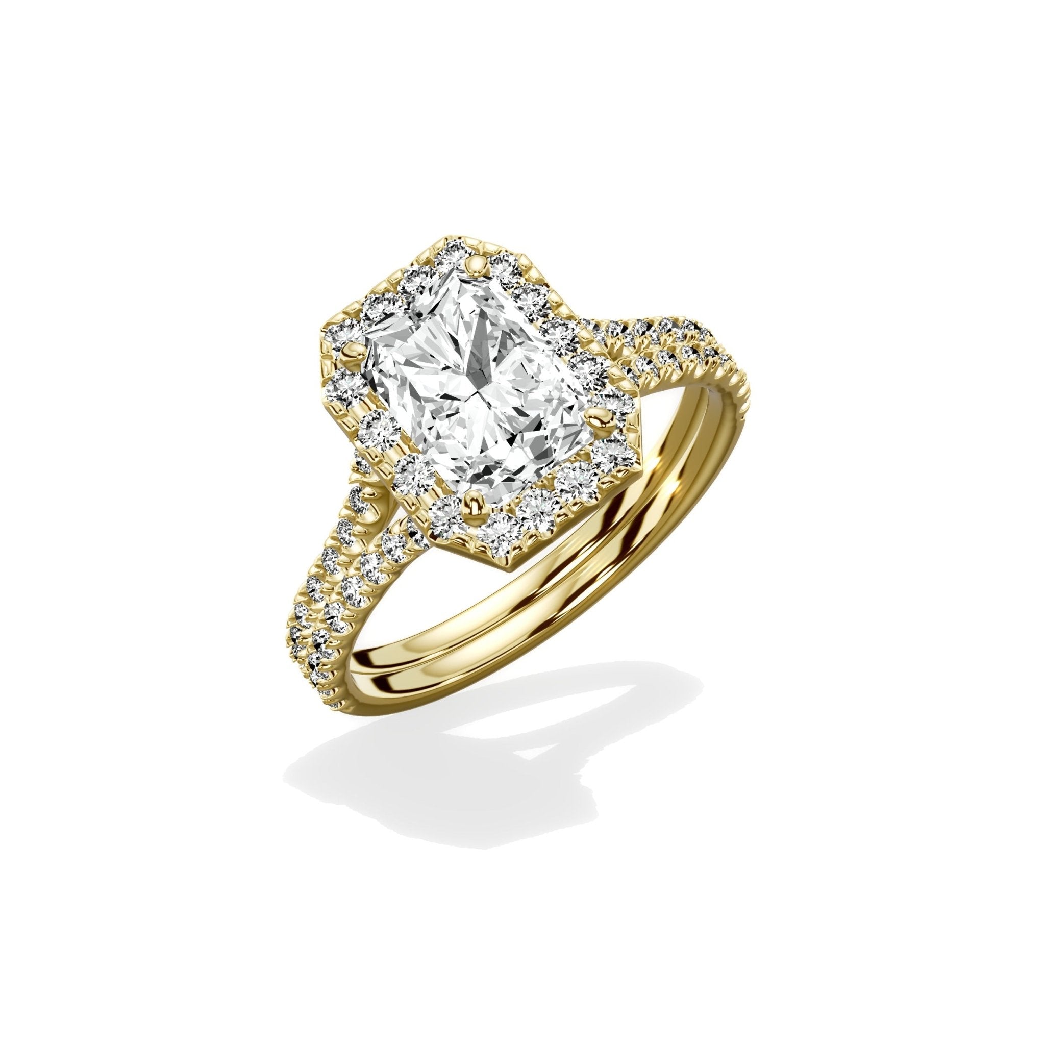 Split Shank Hidden Halo Engagement Ring - The Better Diamonds