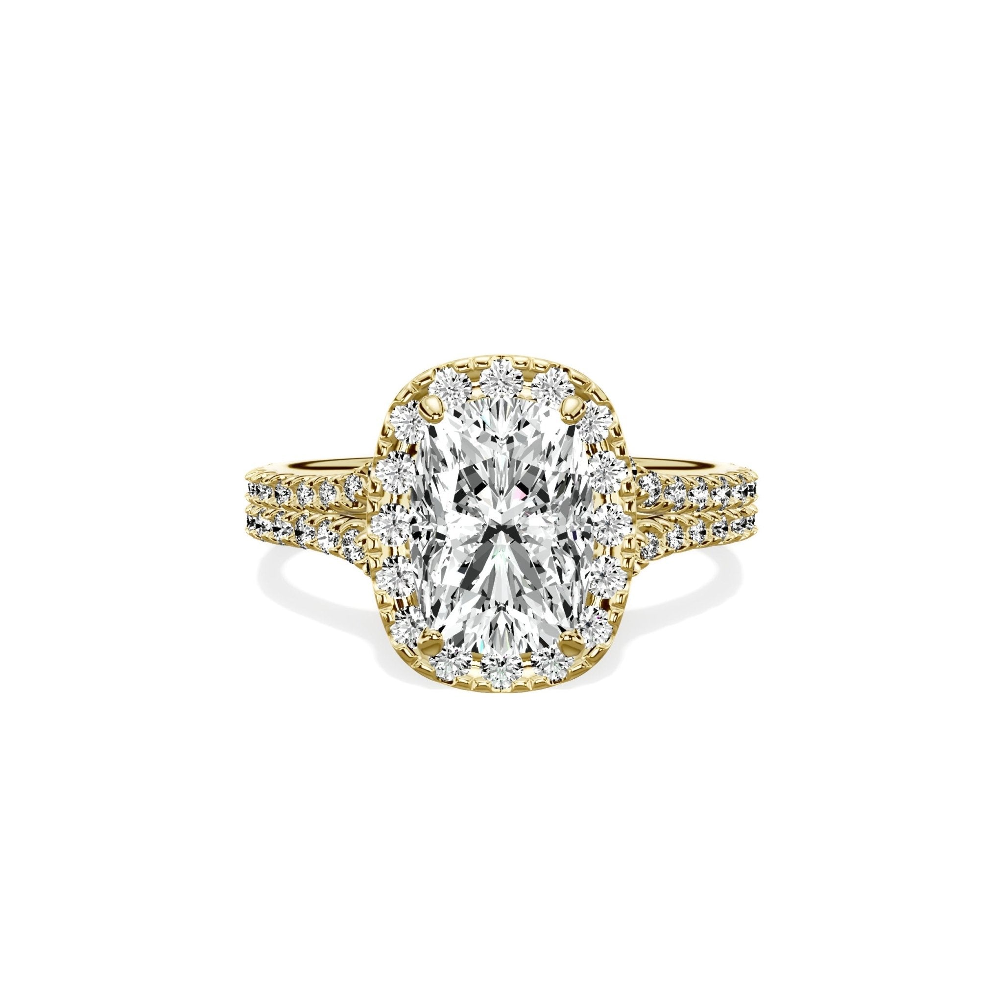 Split Shank Hidden Halo Engagement Ring - The Better Diamonds