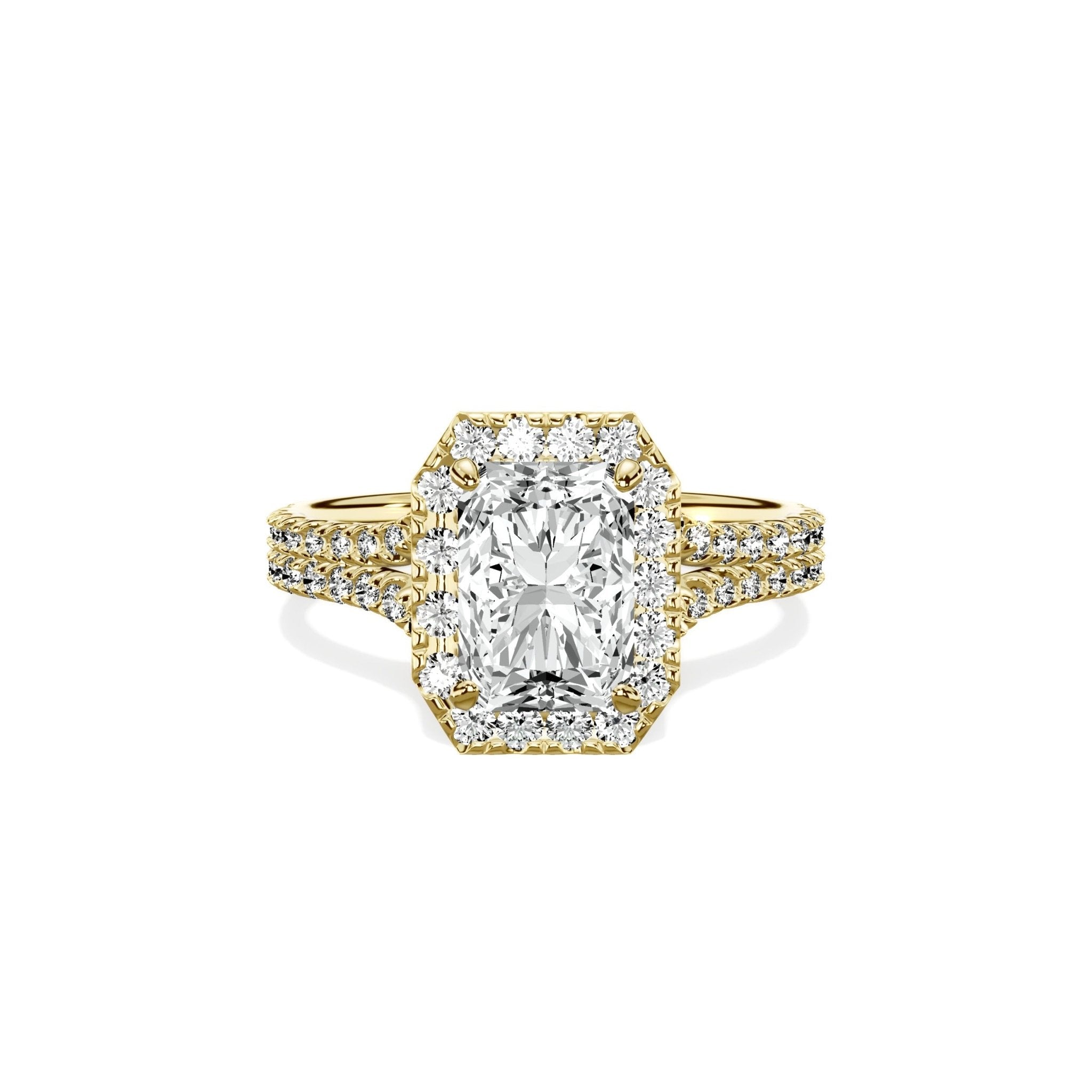 Split Shank Hidden Halo Engagement Ring - The Better Diamonds