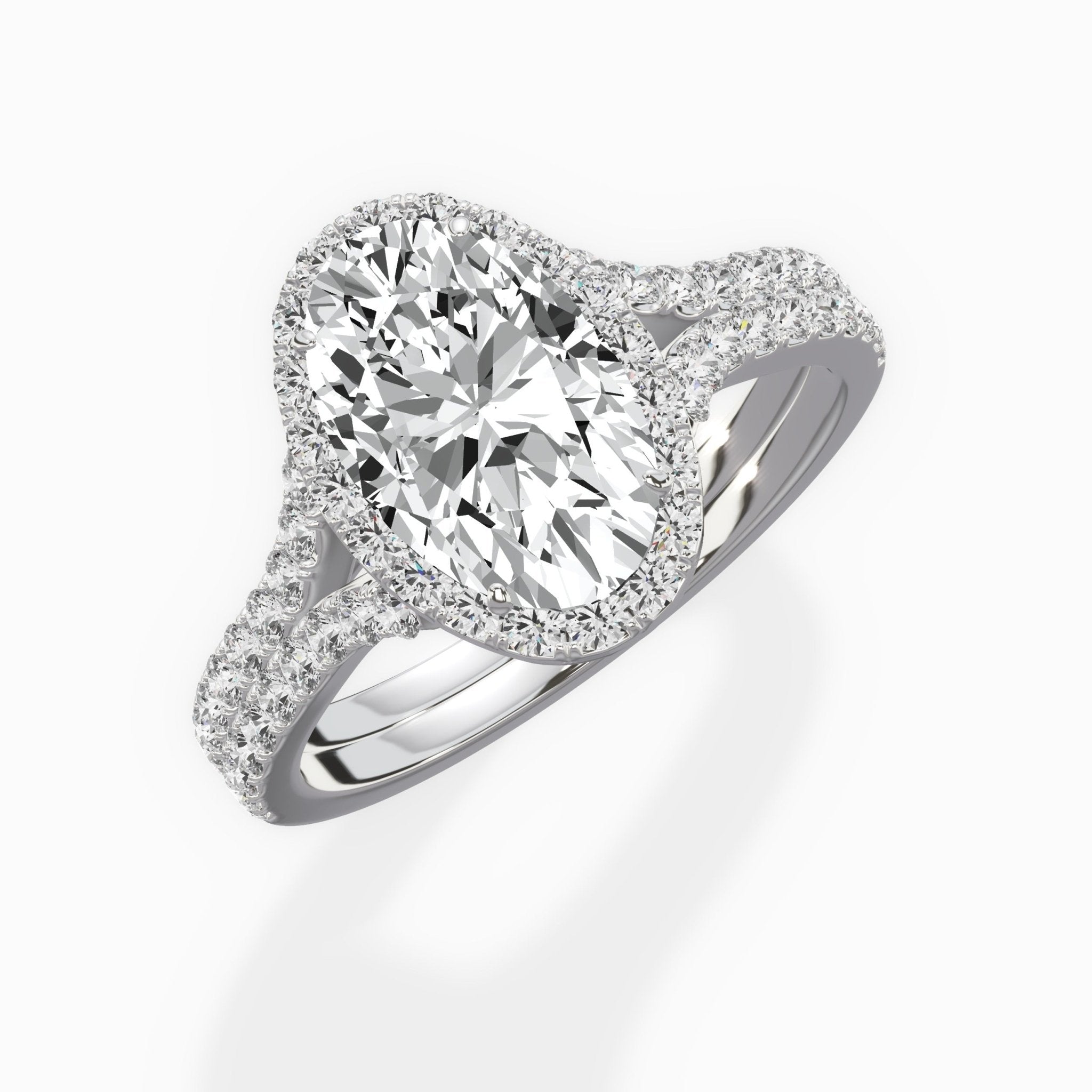 Split Shank Hidden Halo Engagement Ring - The Better Diamonds