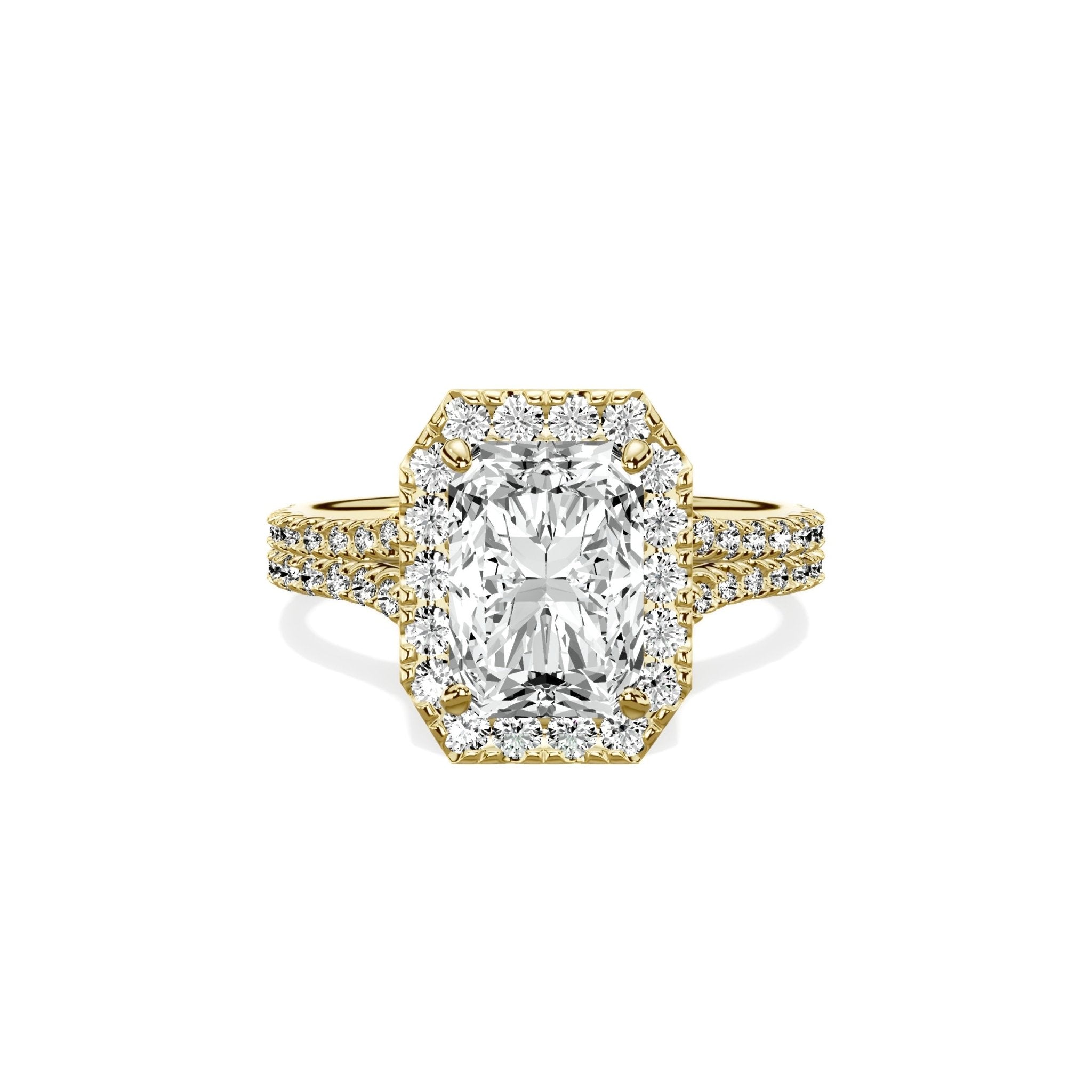 Split Shank Hidden Halo Engagement Ring - The Better Diamonds