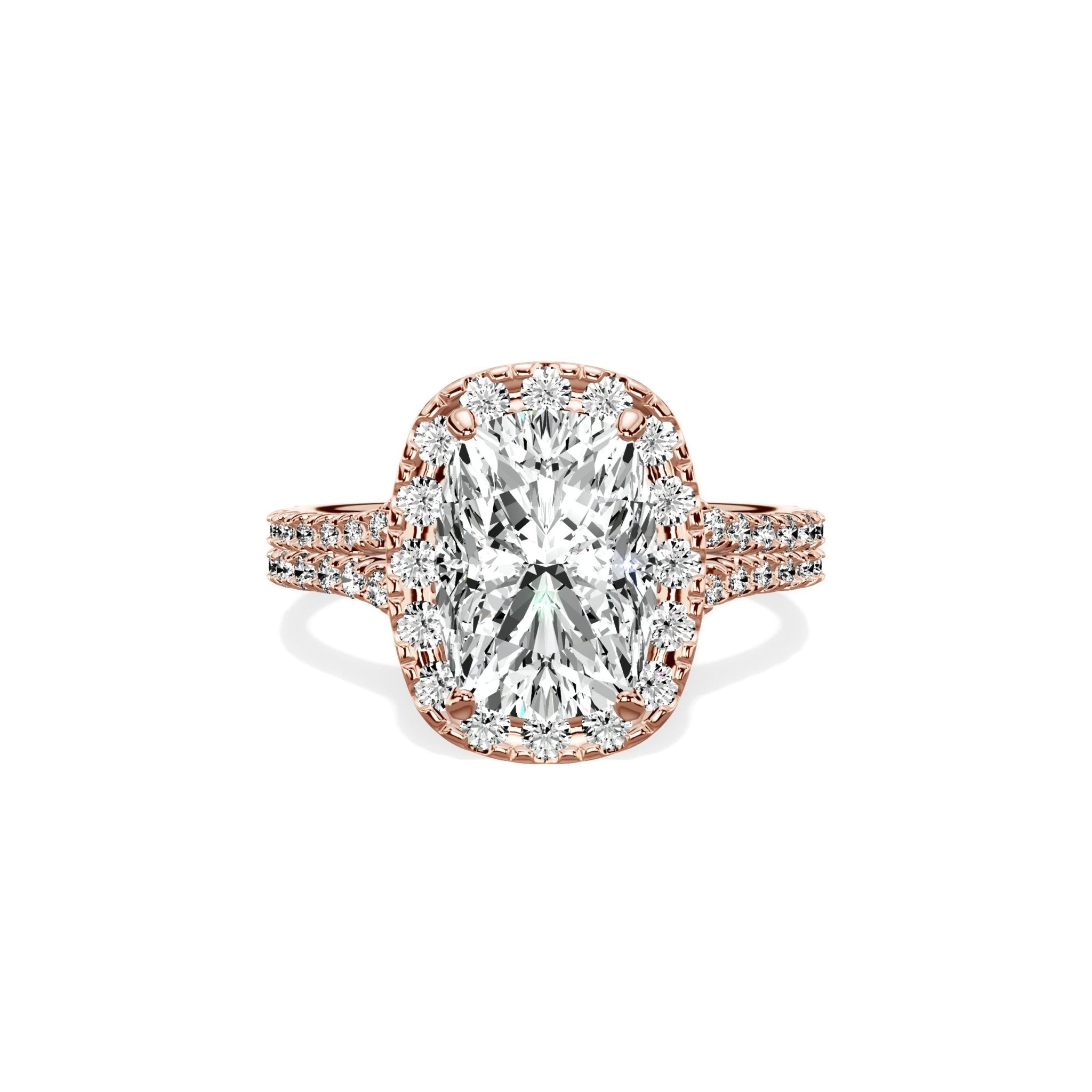 Split Shank Hidden Halo Engagement Ring - The Better Diamonds