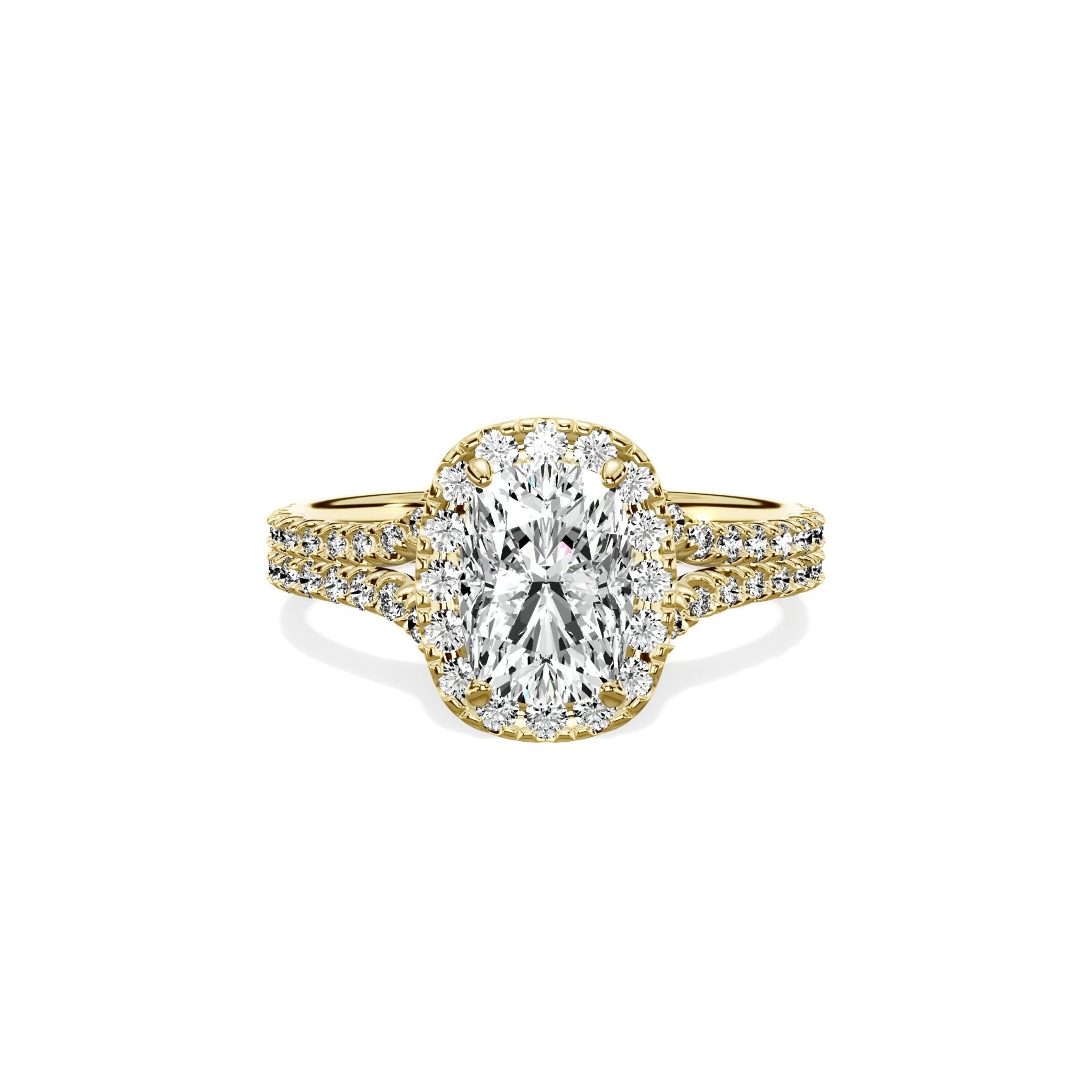 Split Shank Hidden Halo Engagement Ring - The Better Diamonds