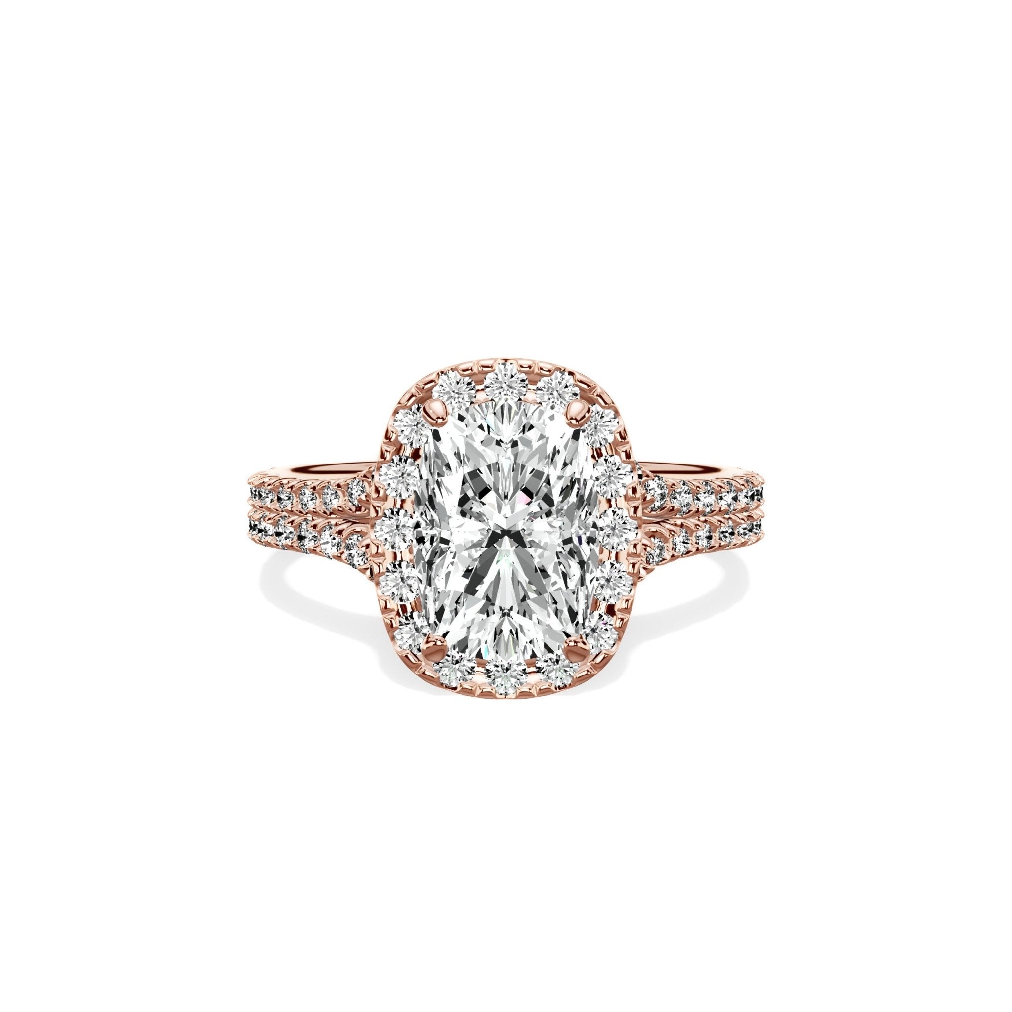 Split Shank Hidden Halo Engagement Ring - The Better Diamonds