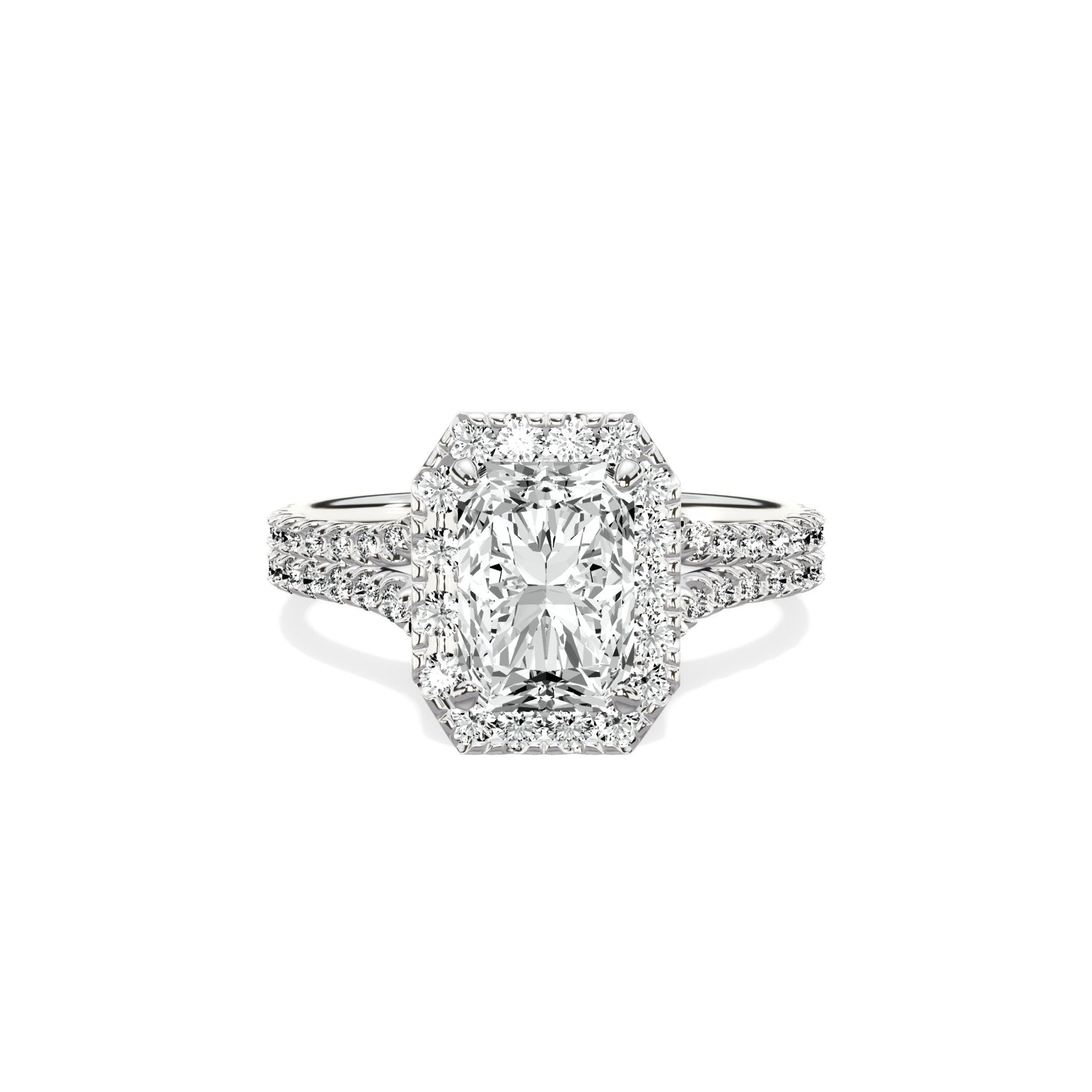 Split Shank Hidden Halo Engagement Ring - The Better Diamonds