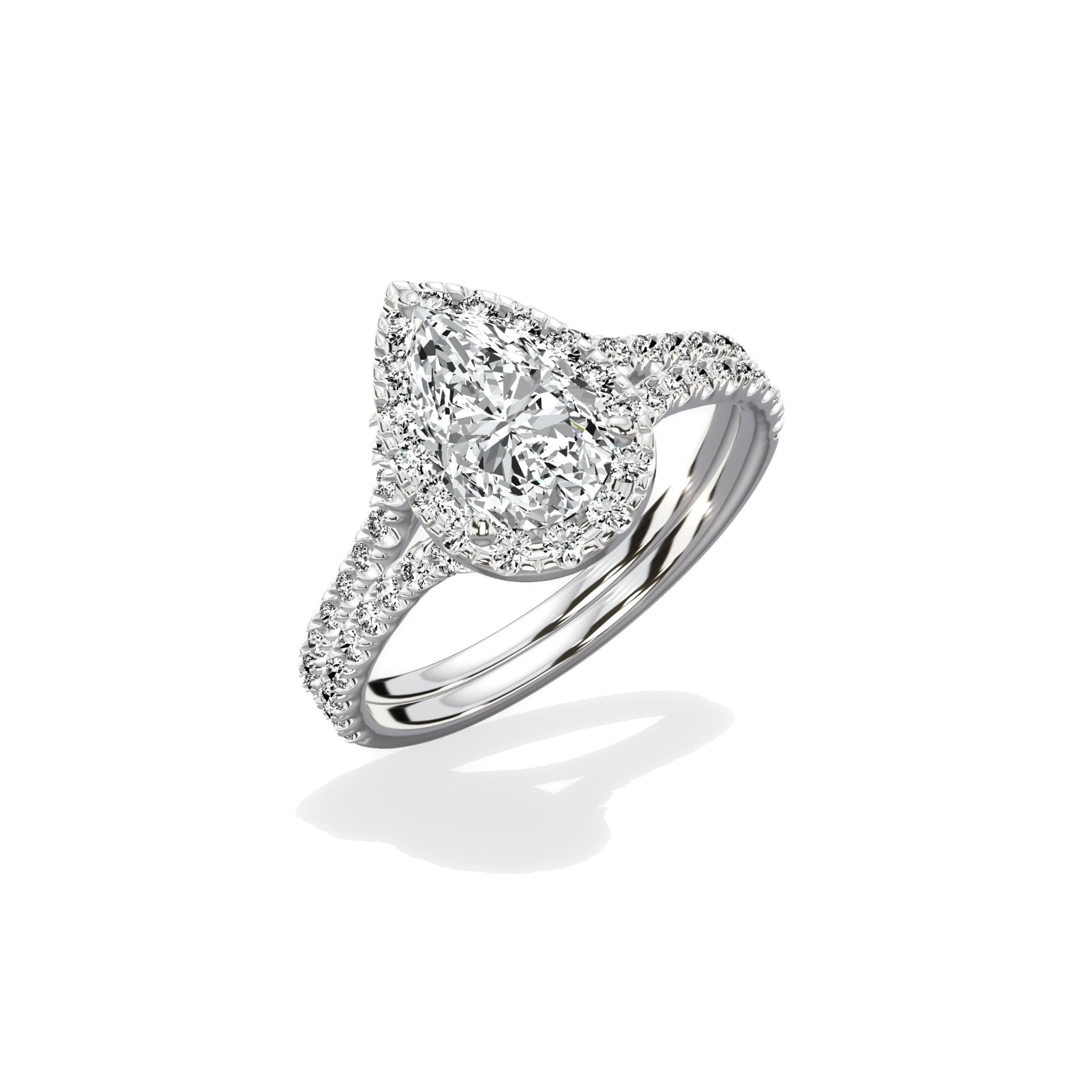 Split Shank Hidden Halo Engagement Ring - The Better Diamonds