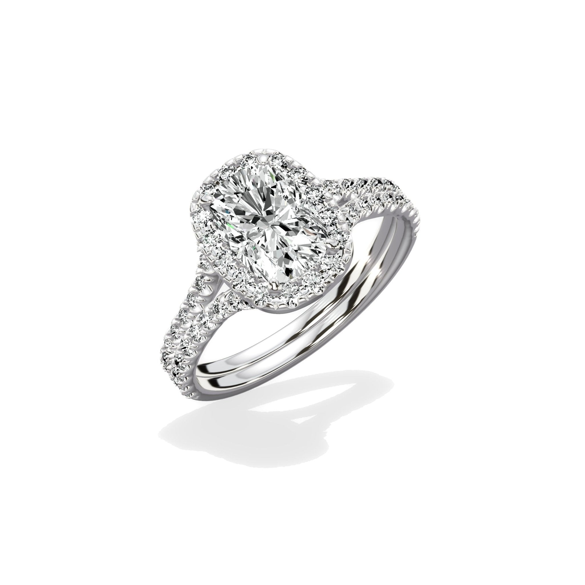 Split Shank Hidden Halo Engagement Ring - The Better Diamonds