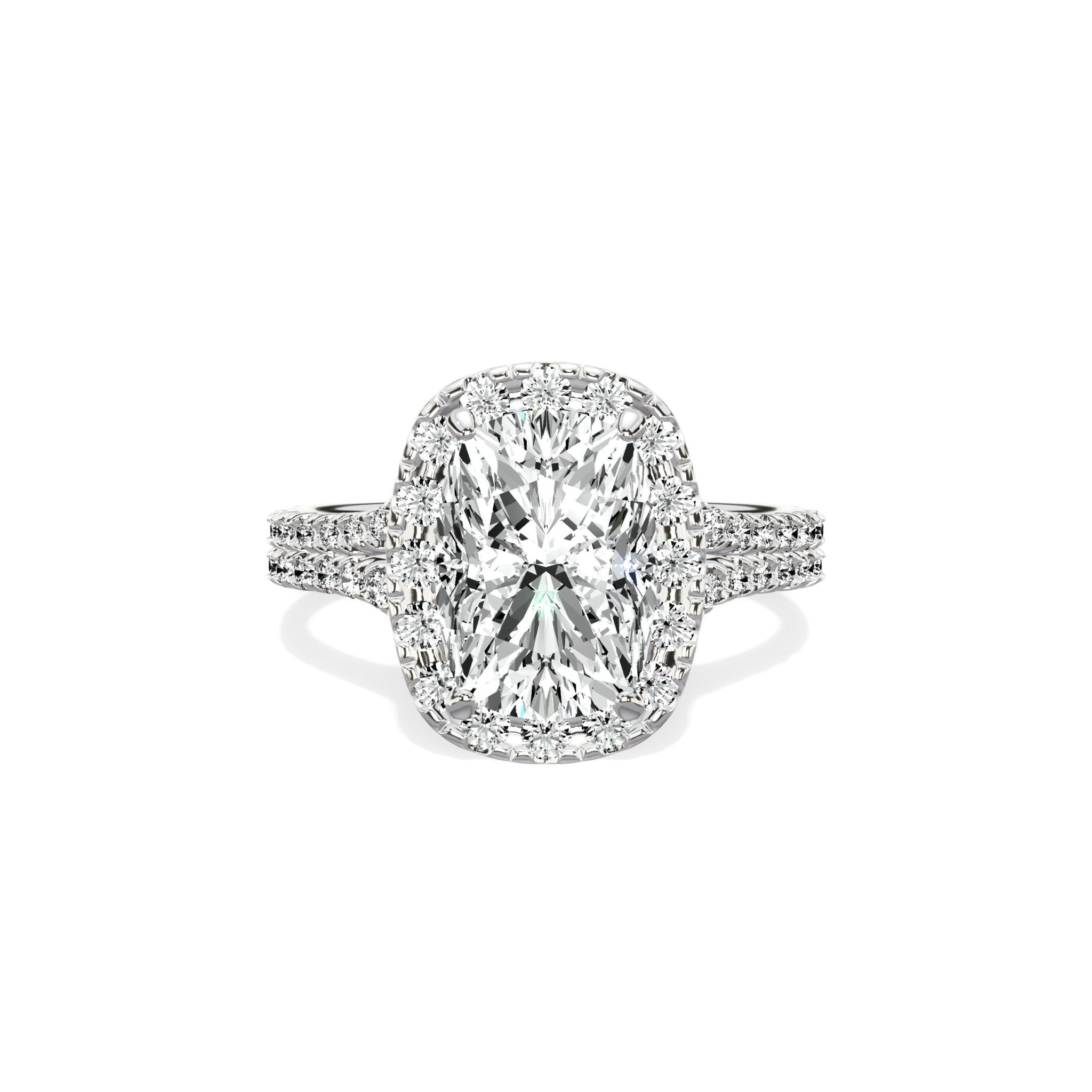 Split Shank Hidden Halo Engagement Ring - The Better Diamonds