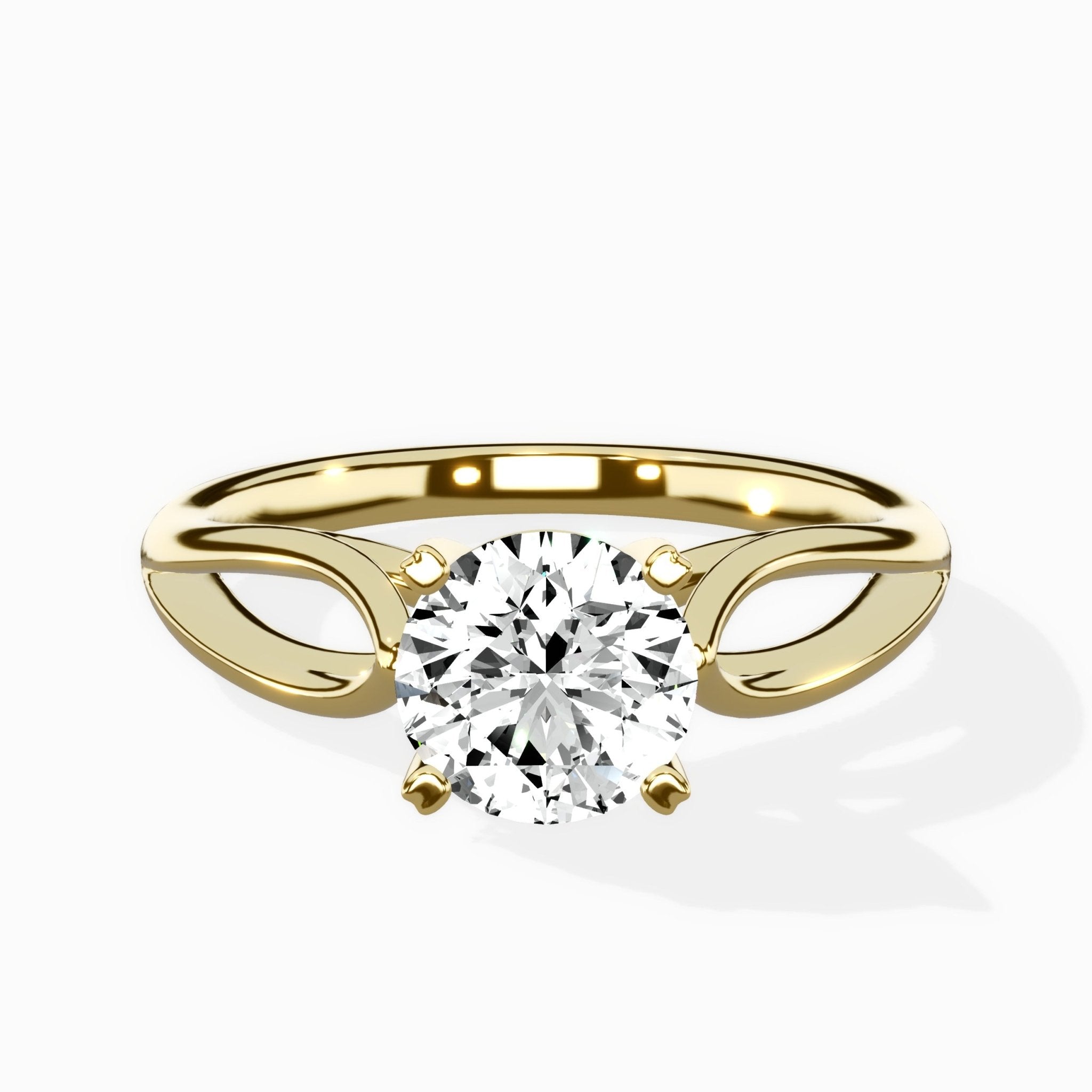 Split Shank Open Gallery Solitaire Ring Engagement Ring - The Better Diamonds
