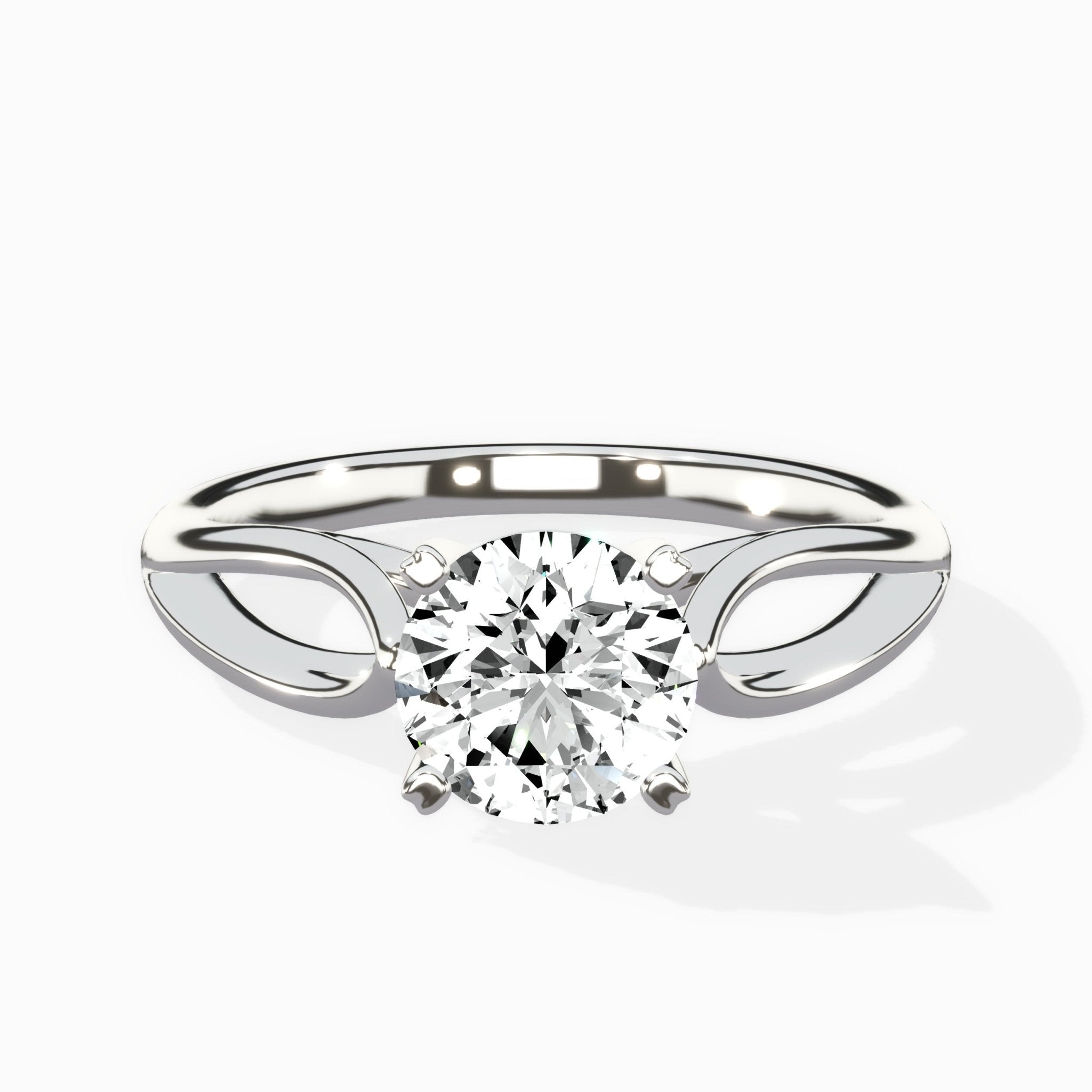 Split Shank Open Gallery Solitaire Ring Engagement Ring - The Better Diamonds