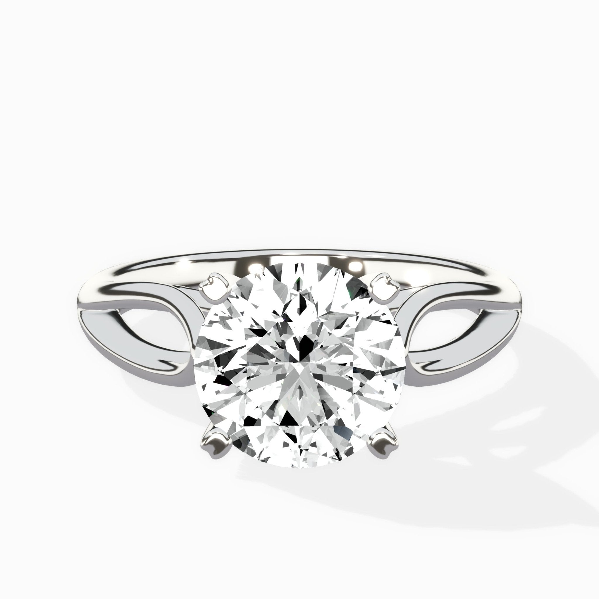 Split Shank Open Gallery Solitaire Ring Engagement Ring - The Better Diamonds