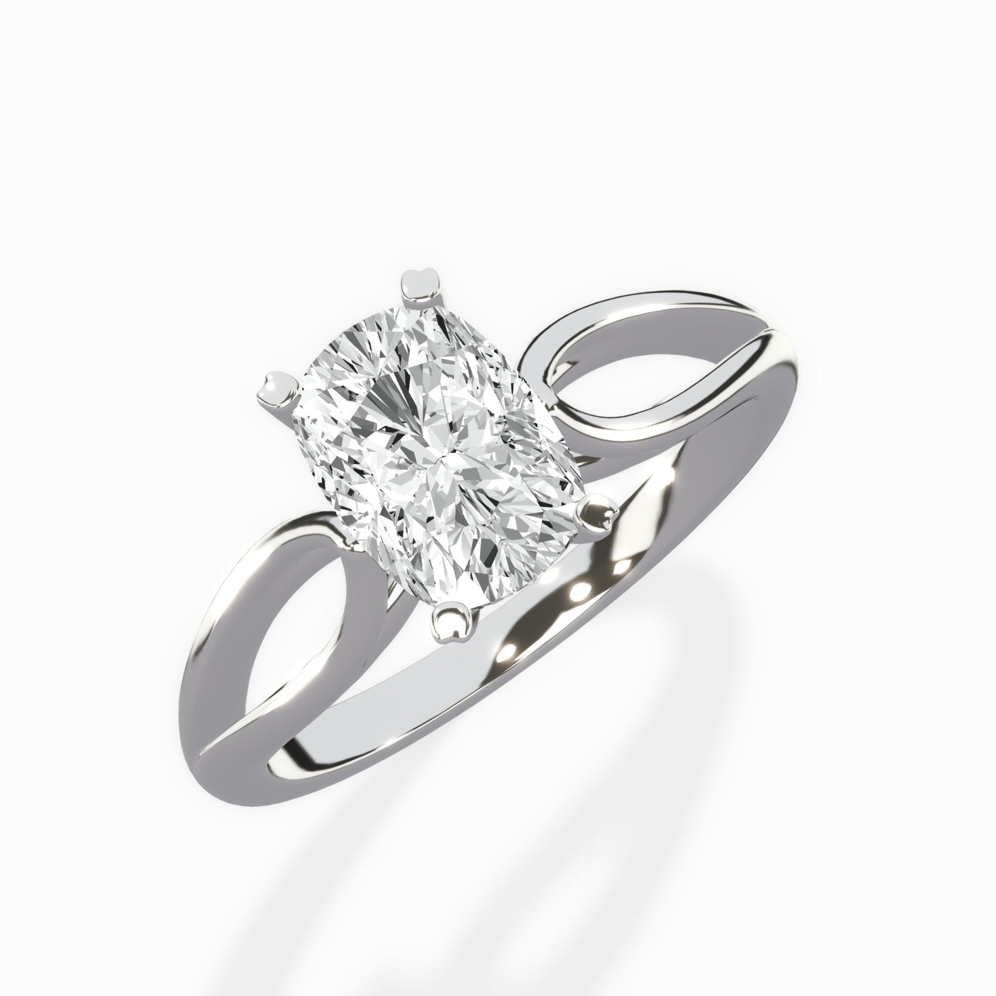 Split Shank Open Gallery Solitaire Ring Engagement Ring - The Better Diamonds