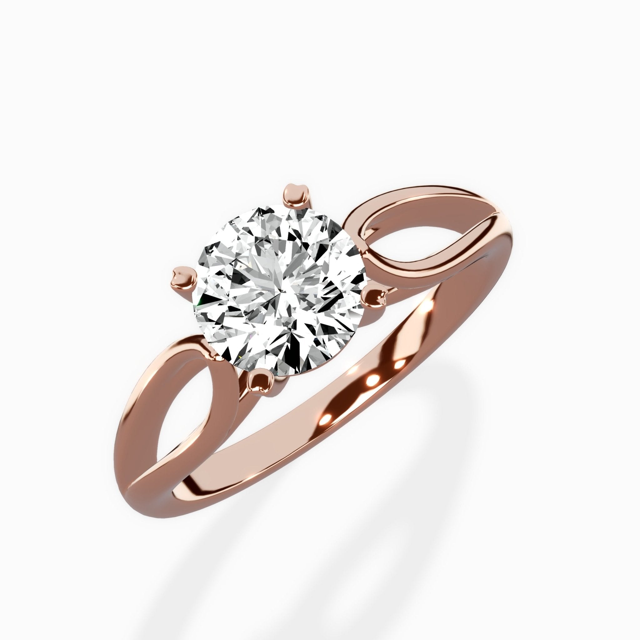 Split Shank Open Gallery Solitaire Ring Engagement Ring - The Better Diamonds